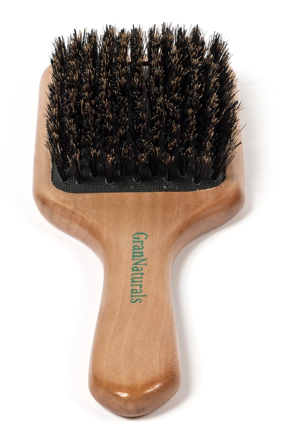 GranNaturals Boar Bristle Smoothing Hair Brush for Women and Men - Medium/Soft Bristles - Natural Wooden Large Flat Square Paddle Hairbrush for Fine, Thin, Straight, Long, or Short Hair