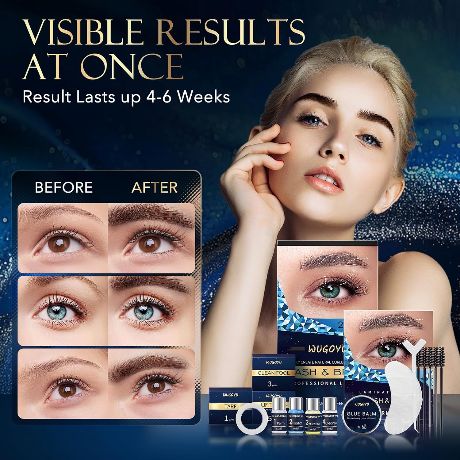 Lash Lift Kit, Eyebrow Lamination Kit, Eyelash Perm Kit, Professional Eyelash & Brow 2 in 1 Perm Kit, 2025 Eyelash Lift Kit Glue Upgraded Version Lasting Effect 6 Weeks, Suitable for Salon & Home Use - Image 3