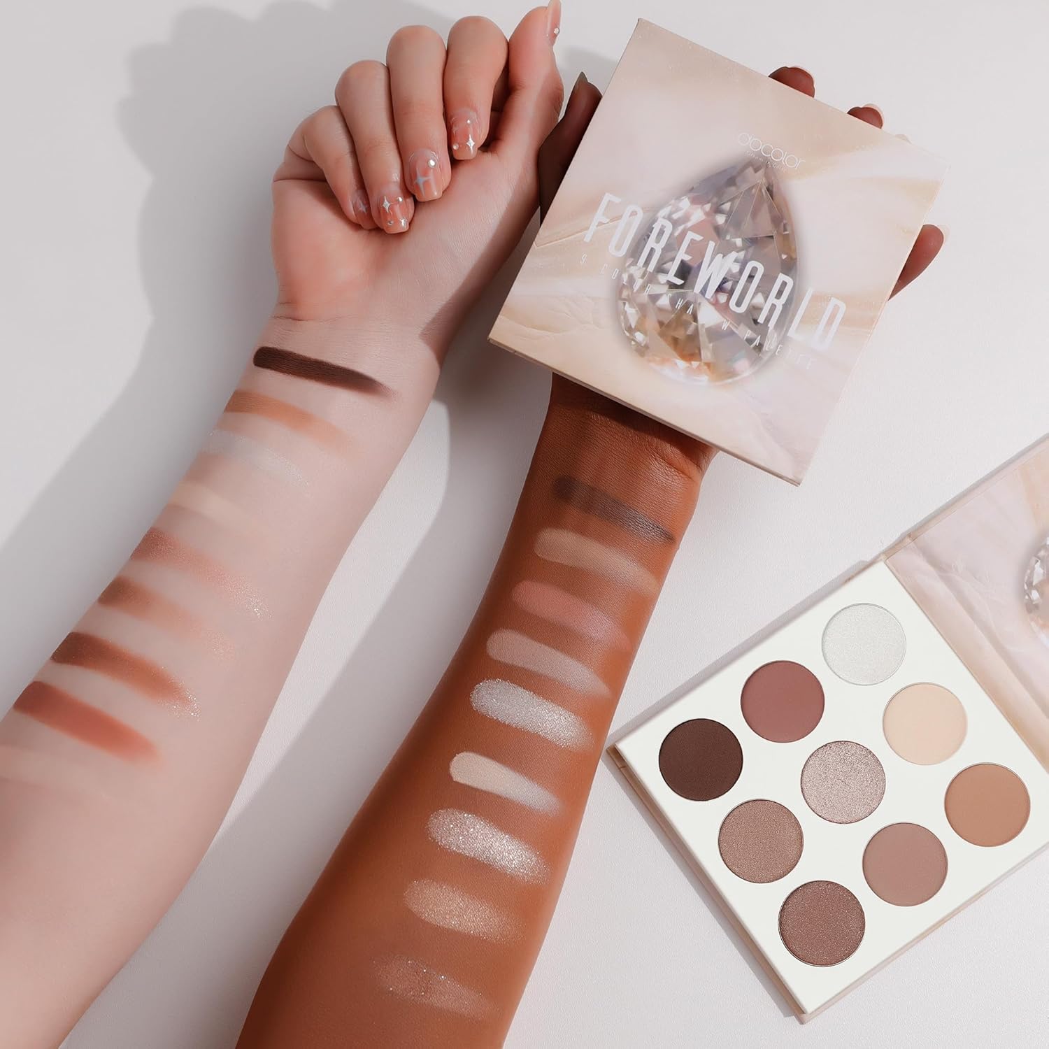 docolor Neutral Eyeshadow Palette 9 Colors Nude Brown Eyeshadow Palette Eye Shadow Palette Makeup Palettes with Velvety and Silky Finishes Highly Pigmented Mattes Shimmers Glitter Eye Makeup Palettes - Image 4