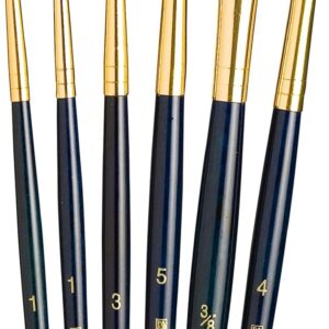 Princeton RealValue Paintbrush, Round 1,3,5,Filbert 4,Script 1,Wash 3/8, Dark Blue