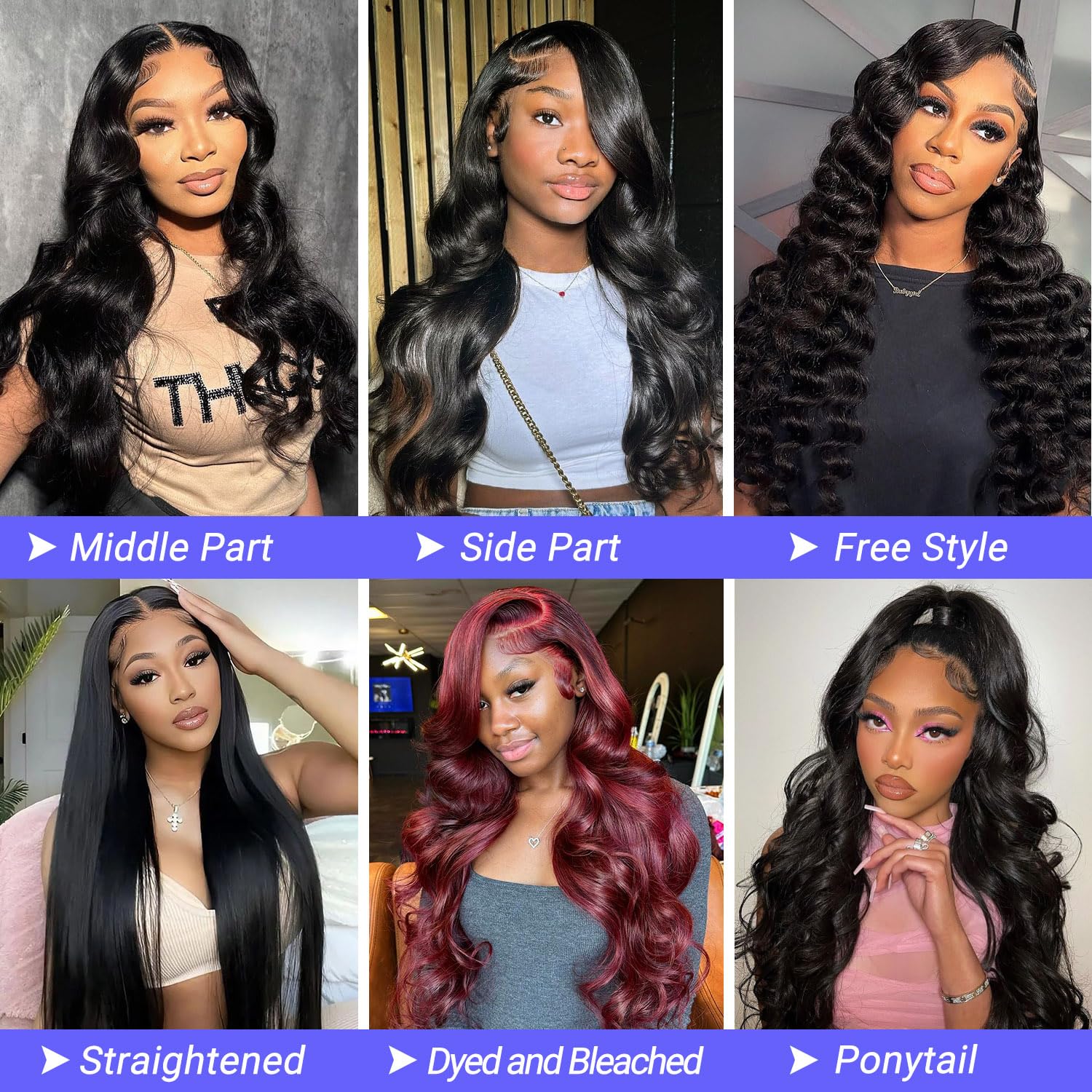Body Wave Lace Front Wigs Human Hair Pre Plucked 13x4 HD Transparent Lace Frontal Glueless Wigs Human Hair Natural Hairline 180 Density Lace Front Wigs Bleached Knots 24 Inch - Image 6