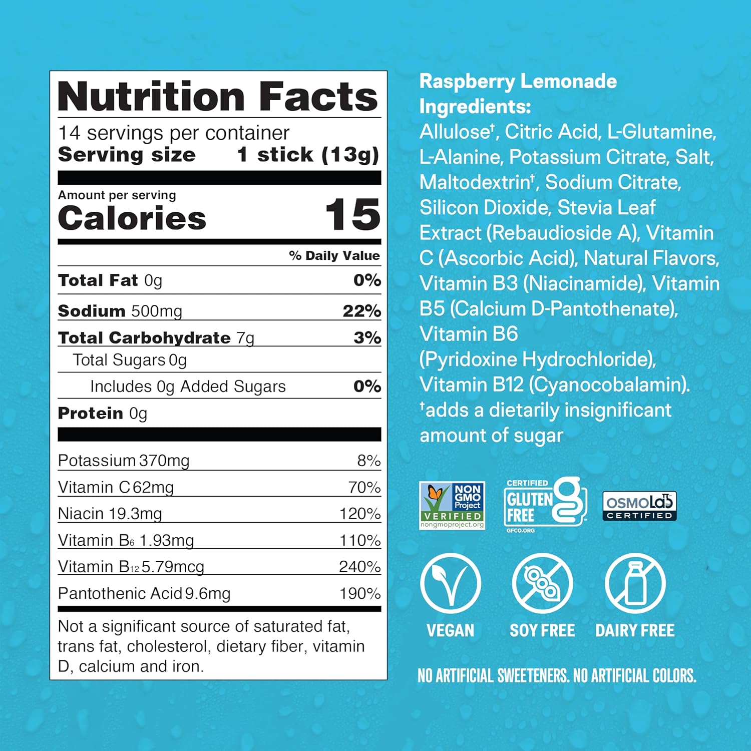 Liquid I.V.® Hydration Multiplier Sugar Free – Raspberry Lemonade | Electrolyte Powder Drink Mix | 1 Pack (14 Servings) - Image 6