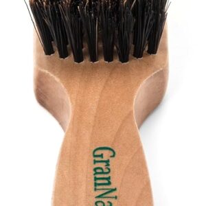 GranNaturals Soft Mens Boar Bristle Hair Brush - Natural Wooden Club Style Wave Hair Brush for Men - Styling Beard Hairbrush for Fine, Thin or Thick Hair