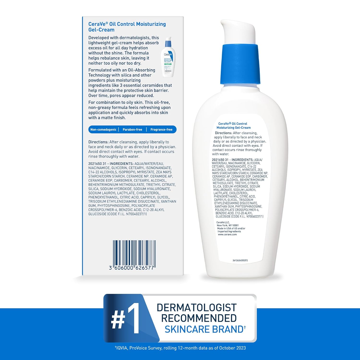 CeraVe Oil Control Moisturizing Gel-Cream, Face Moisturizer for Oily Skin, Niacinamide, Hyaluronic Acid & Oil Absorbing Technology To Rebalance Oily Skin, Non-Comedogenic, Fragrance Free & Oil-Free - Image 8
