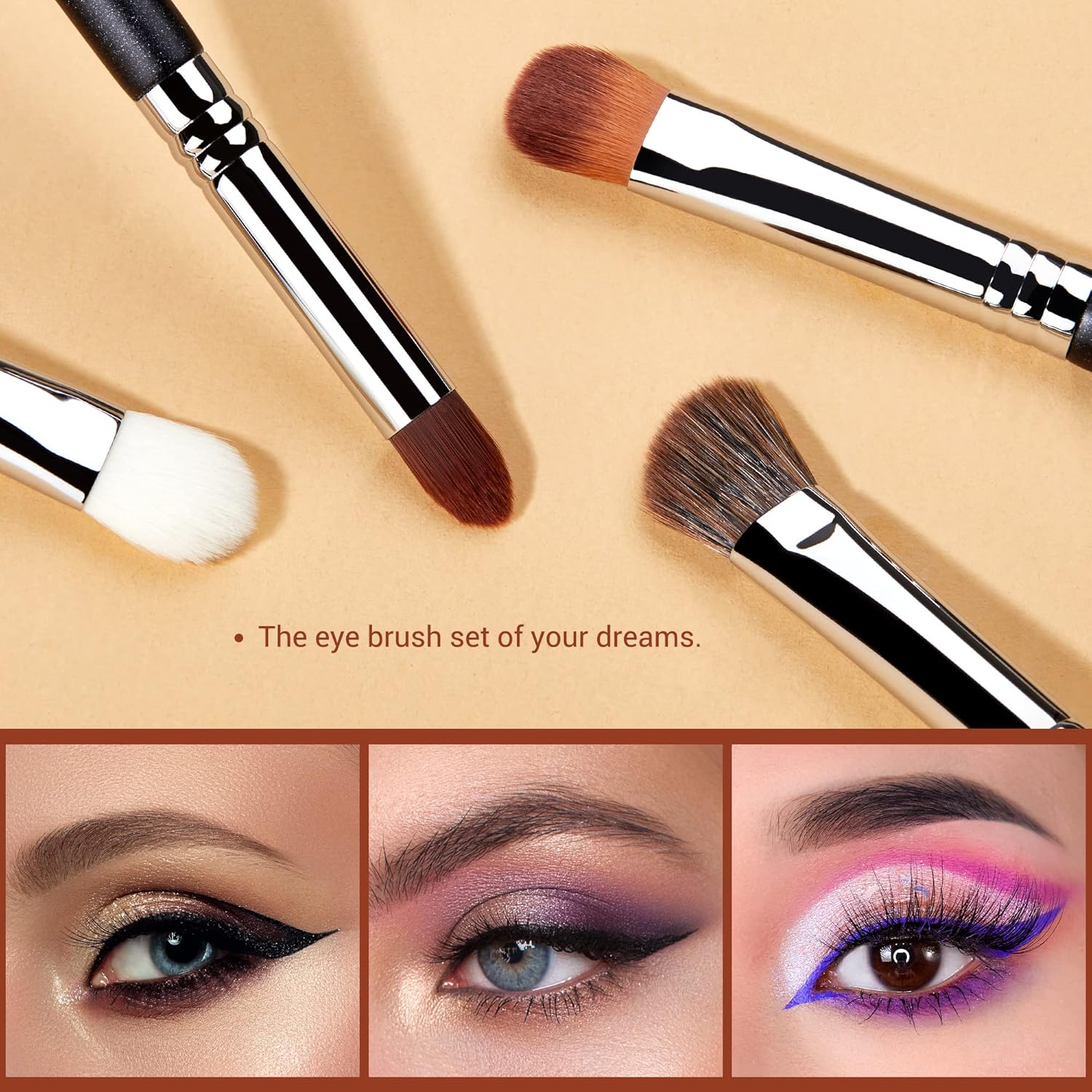 Jessup Eyeshadow Brush Set 12pcs Eye Makeup Brushes Set Professional Premium Sythetic Eye Shadow Blending Smoky Shader Concealer Brush Black T339 - Image 5