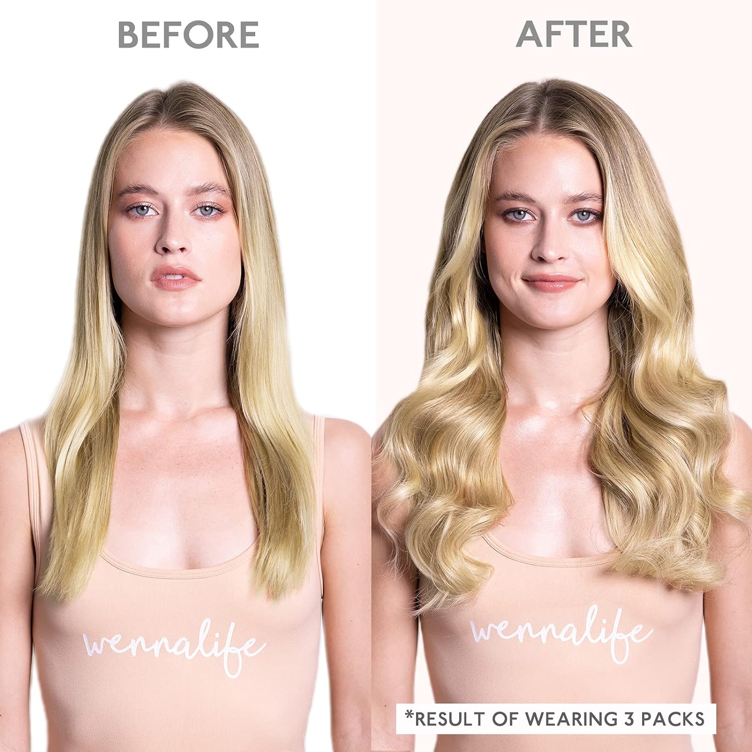 WENNALIFE Tape in Hair Extensions Human Hair, 20pcs 50g 18 inch Light Blonde Highlighted Golden Blonde Remy Hair Extensions Straight Human Hair Tape in Extensions Skin Weft - Image 5