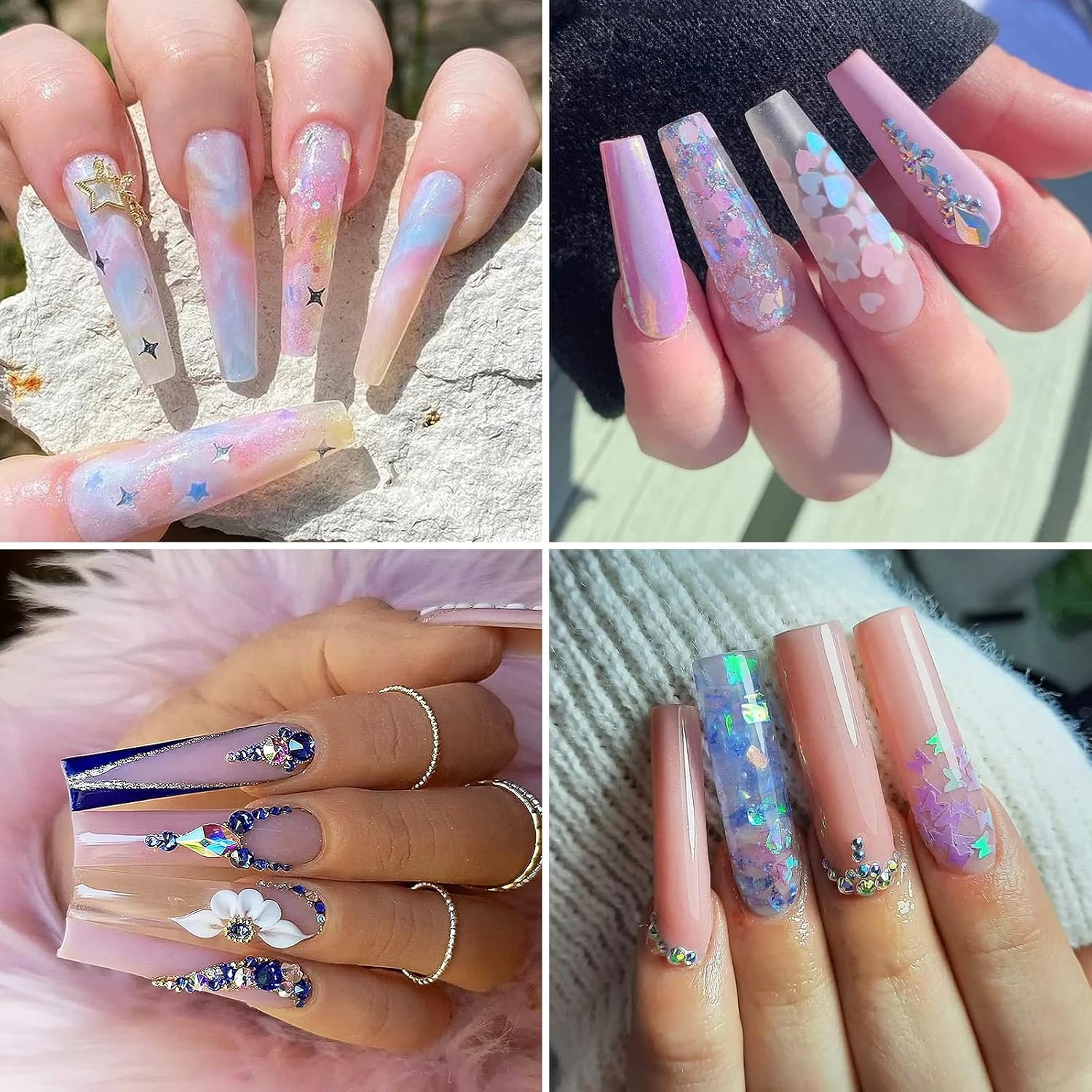 Ranrose 120PCS Extra Long Half Nail Tips,XXL Super Long Half Cover Deep C Curve False Nails 12 Sizes Tapered Square Press on Nails with Box - Image 6
