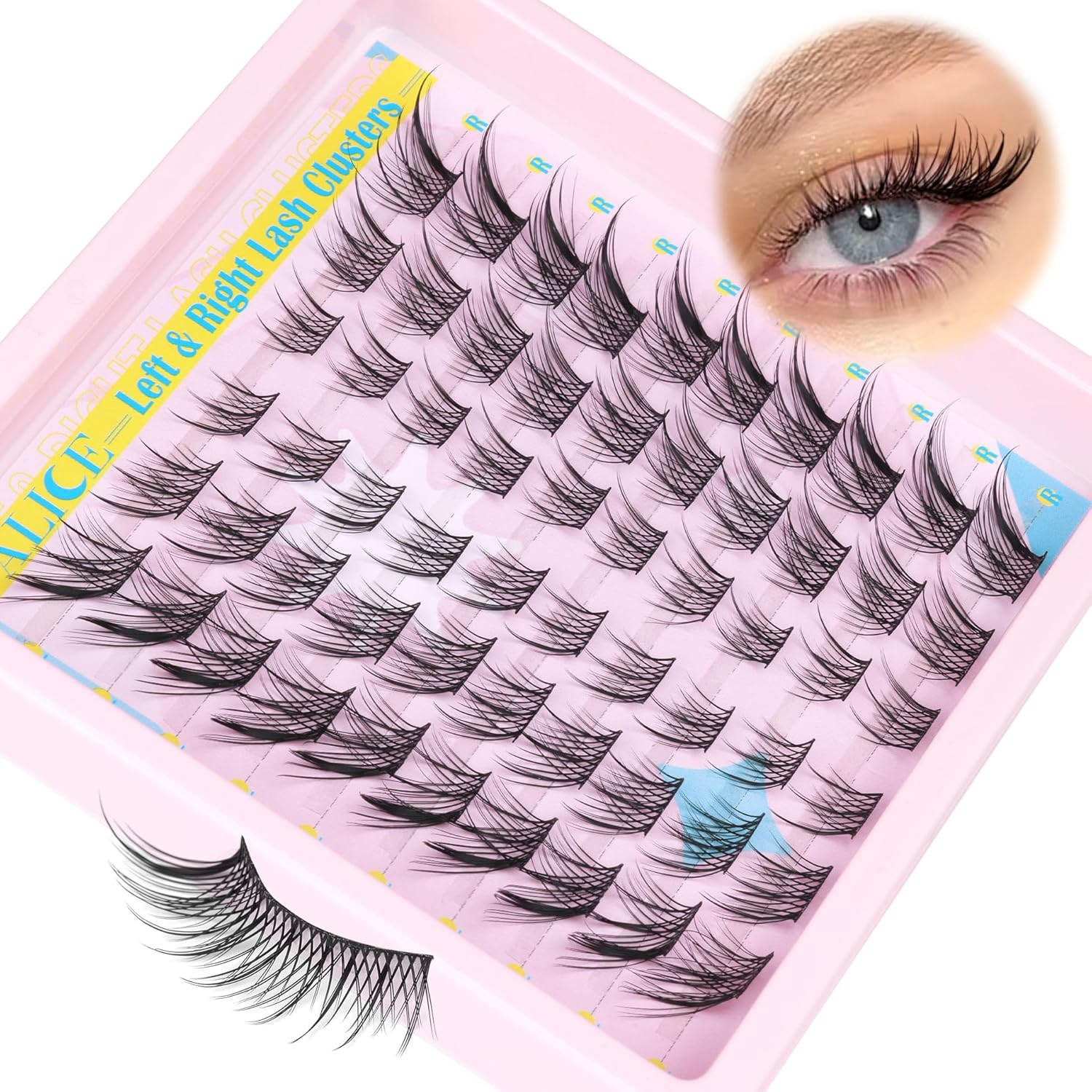 ALICE 3D Natural Cat Eye Lash Clusters for DIY Application Left and Right Eyes - Image 7