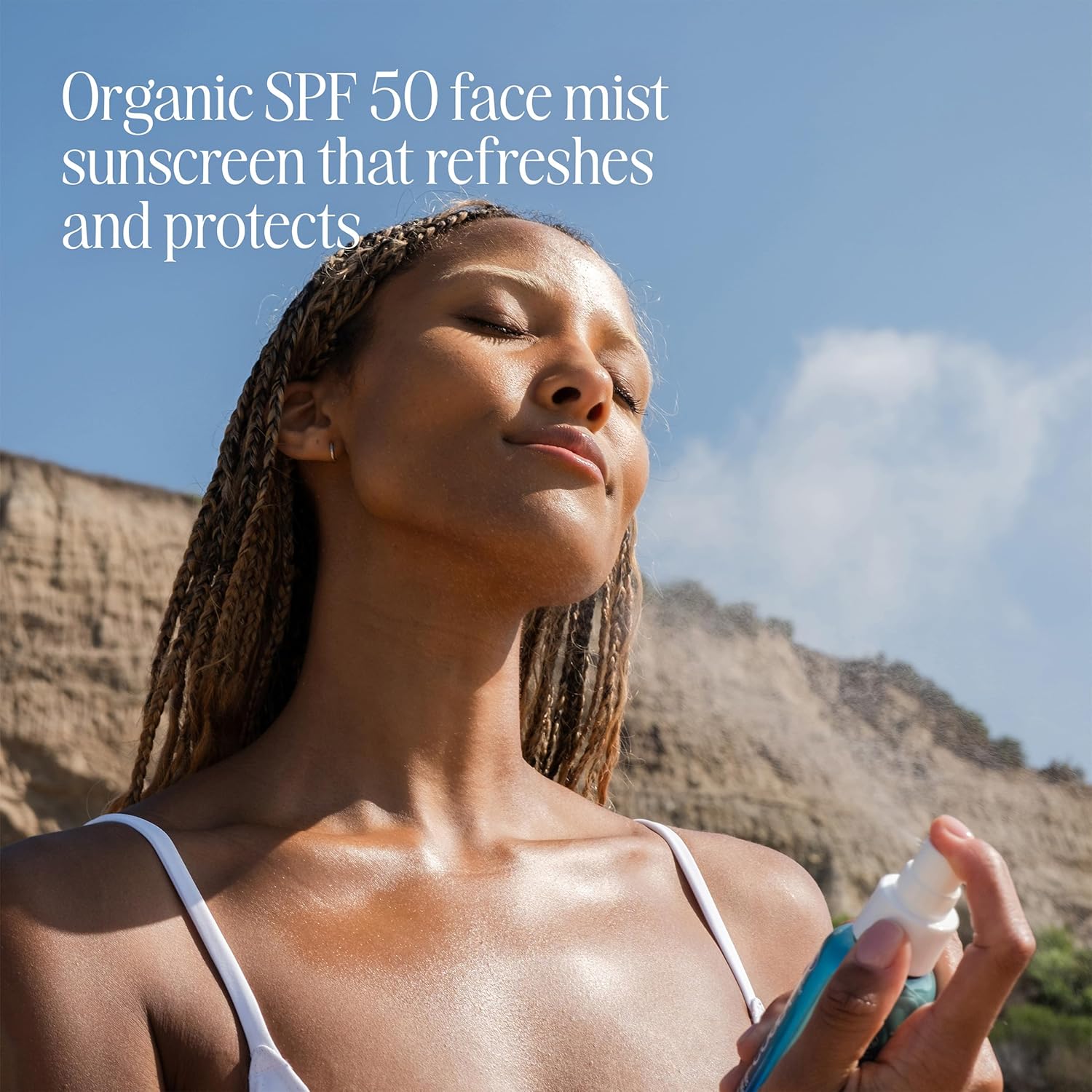 COOLA Organic Sunscreen SPF 50 Sunblock Face Mist, Dermatologist Tested Skin Care for Daily Protection, Vegan and Gluten Free, Natural Fragrance, 3.4 Fl Oz - Image 2