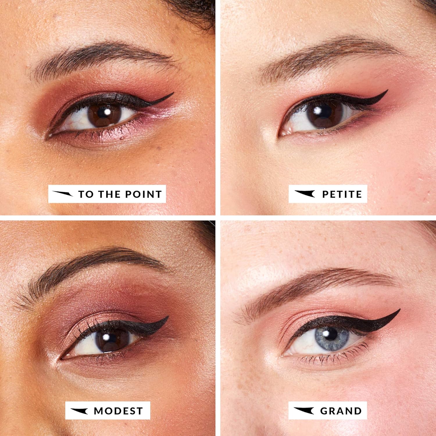The Quick Flick Winged Eyeliner Stamp – Waterproof & Smudge Proof Vegan Cat Eye Stamp Eyeliner – 4mm Thick Winged Stamp & 10mm Modest Felt-Tip Liquid Hypoallergenic Eyeliner Pen (Intense Black-2 Pen) - Image 3