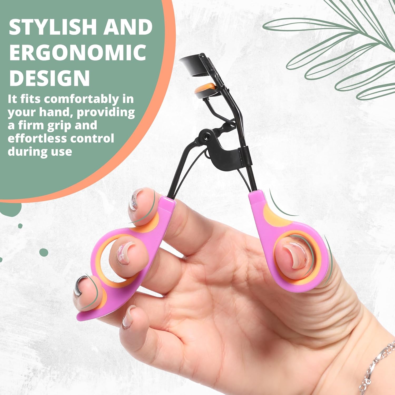 Eyelash Curlers with 6PCS Extra Replacement Pads, Premium Quality Eye Lash Curler, Superior Curling Effect, Easy to Hold and Use, Mother's Day Gifts for Her - Orange Purple Handle - Image 8