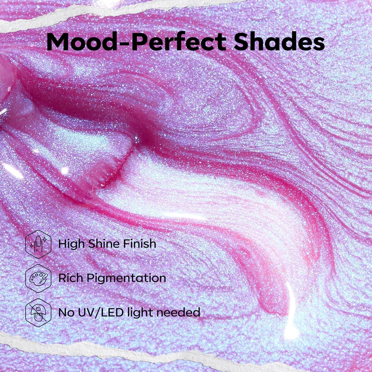 modelones Chrome Purple Nail Polish, 15 ml Quick Dry Nail Polish Mermaid Iridescent Shimmer Pearl Purple Nail Lacquer Long Last Shine Nail Art DIY Home Manicure Gift for Women Girls 0.5 Fl Oz - Image 4