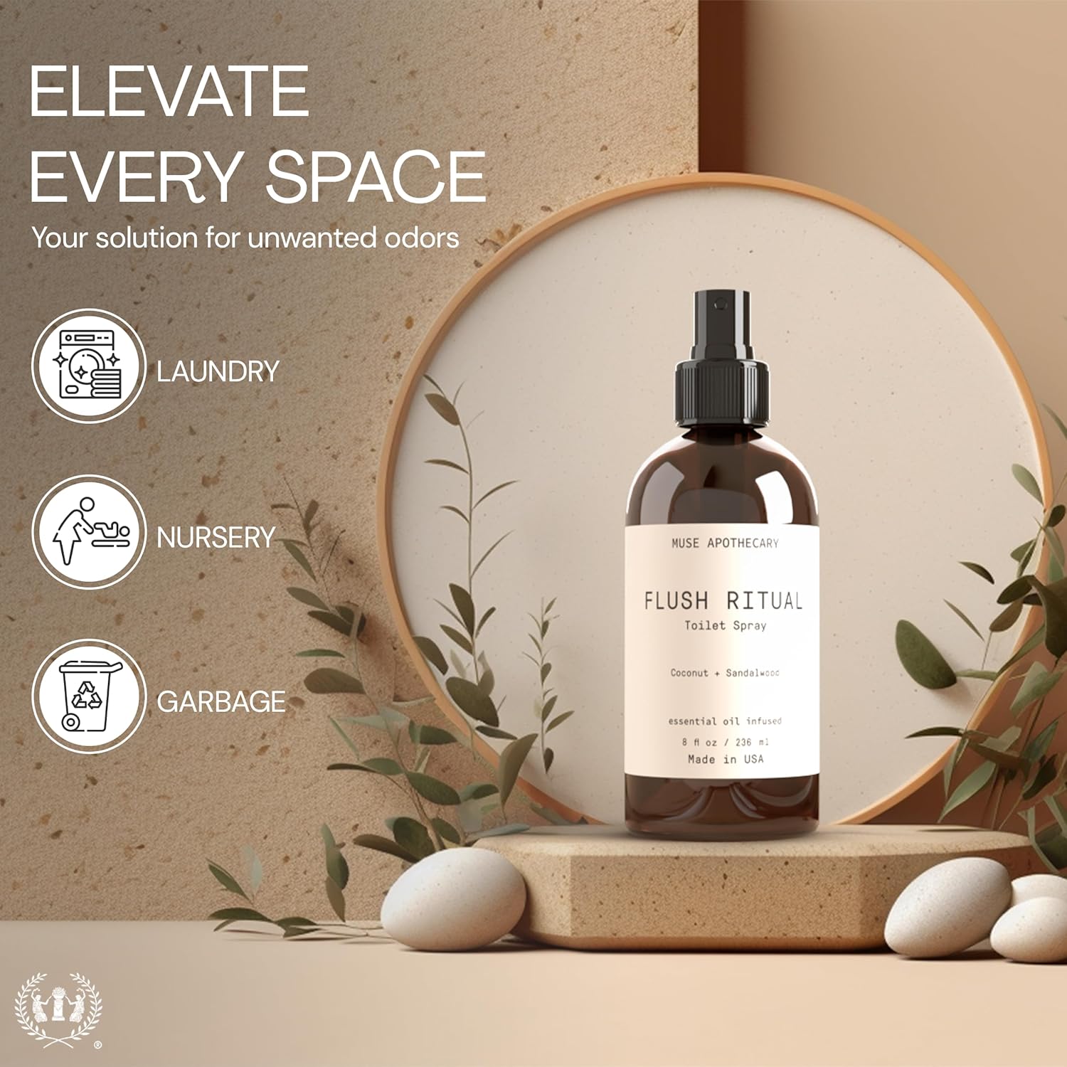 Muse Apothecary Flush Ritual - Aromatic & Refreshing Toilet Spray, Use Before You Go, 4 oz, Infused with Natural Essential Oils - Aloe + Eucalyptus + Lavender - Image 7