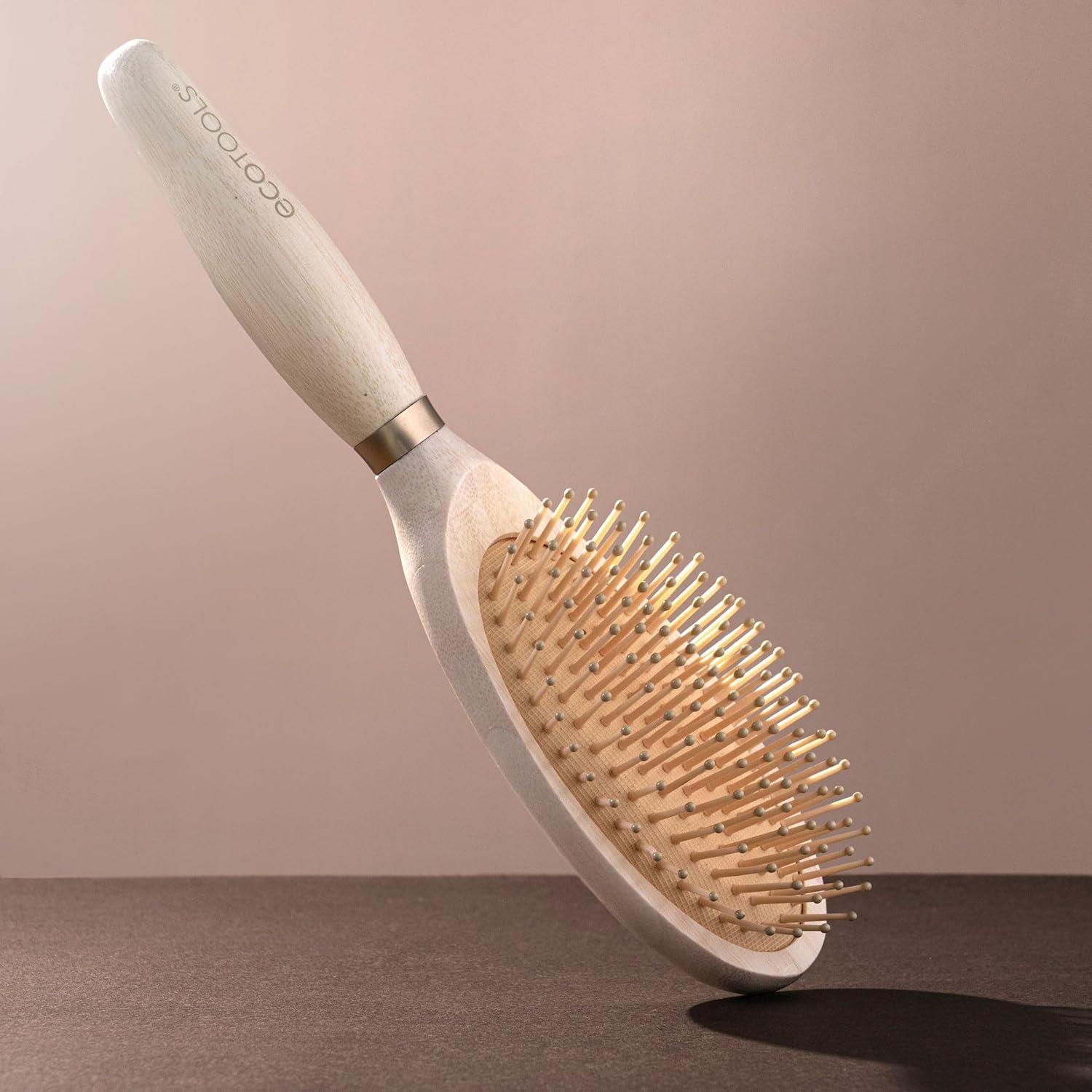 EcoTools Shine Activating Detangler Hairbrush, Brush For Wet Or Dry Hair, Gently Detangle & Style Hair, Heat Safe Paddle Brush, Flexible Bristles, Renewable Bamboo, Vegan & Cruelty-Free, 1 Count - Image 7