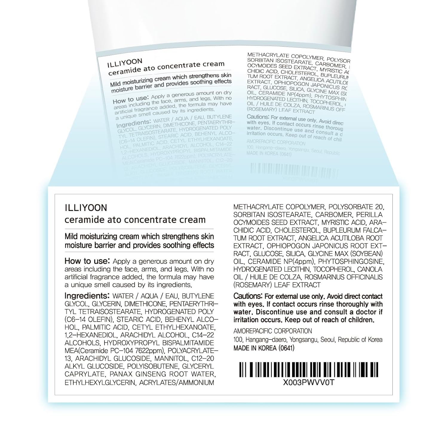 Illiyoon Ceramide Ato Concentrate Cream 6.76 fl.oz Vegan Certified for Dry Sensitive Skin Face Body - Image 8
