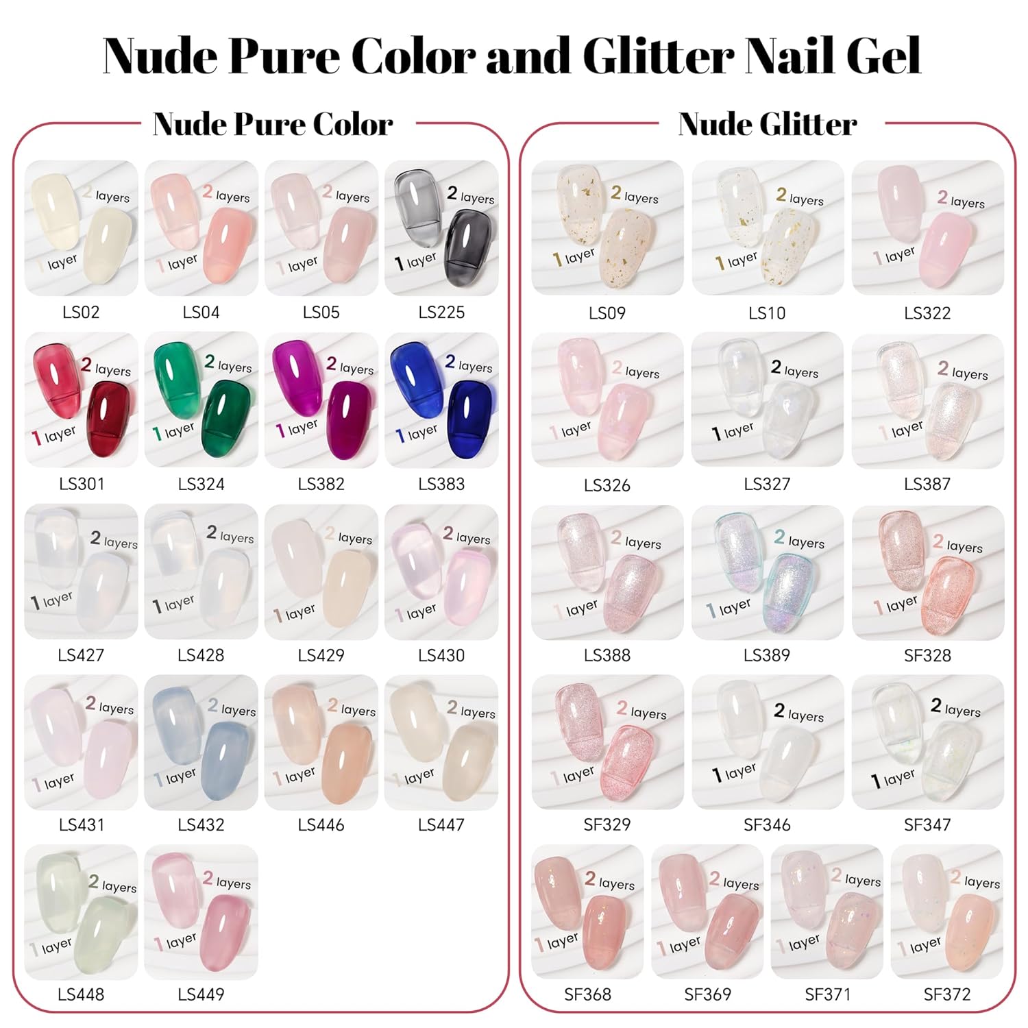 YTD Likomey Nude Glitter Gel Nail Polish,15ml Milky White Pearly Shimmer Jelly Translucent Neutral Holographic Iridescent Sparkly Salon Home DIY UV Manicure Nail Art Varnish,SF346 - Image 8