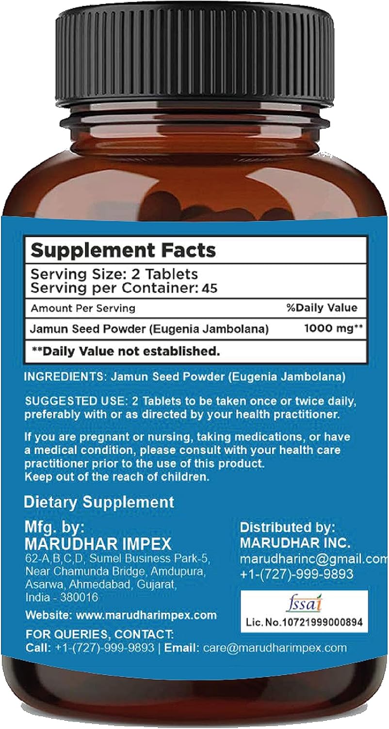 Jamun Seed Tablets by mi Nature | 90 Tablets, 1000 mg | 45 Days Supply | Jamun Tablets | Vegan - Image 3