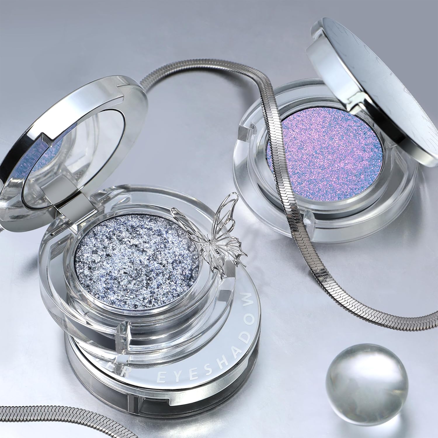 Chameleon Purple Blue Glitter Eyeshadow, Multichrome Color Shifting Single Eyeshadow, Holographic Sparkling Inner Corner Eye Highlighter Shimmer Eye Makeup Palette 03 - Image 7