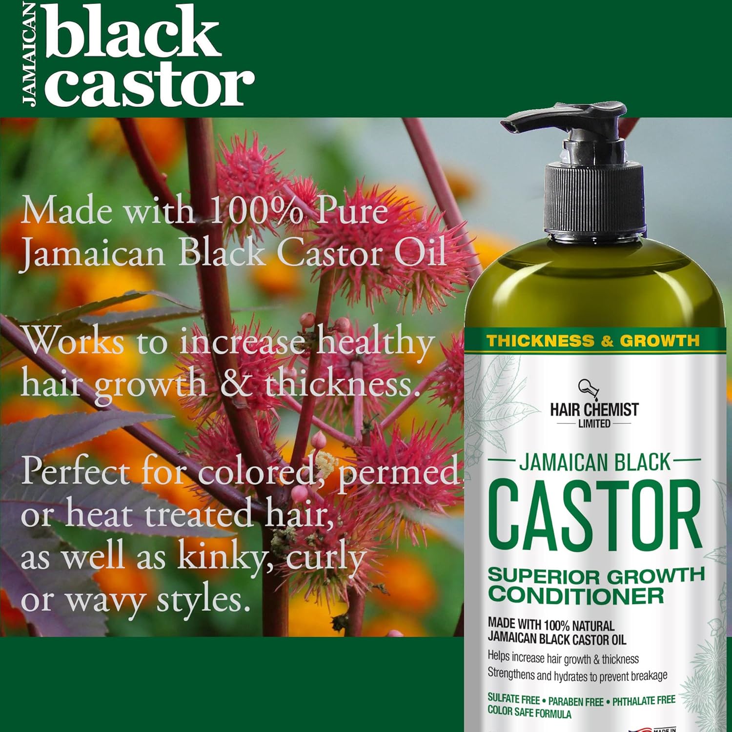 Hair Chemist Superior Growth Jamaican Black Castor Shampoo 33.8oz & Conditioner 33.8oz - 2-PC Shampoo & Conditioner for Hair Growth - Image 5