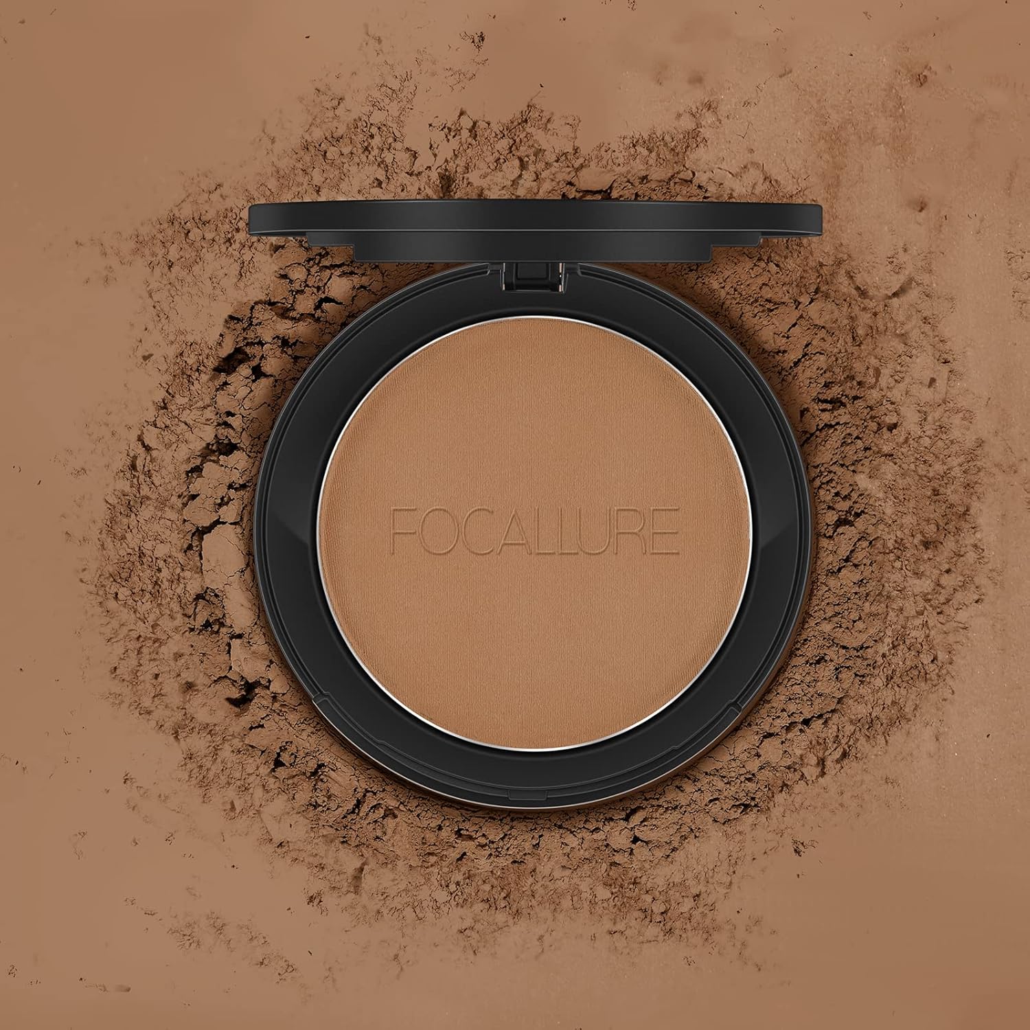 FOCALLURE Flawless Pressed Powder, Control Shine & Smooth Complexion, Pressed Setting Powder Foundation Makeup, Portable Face Powder Compact, Long-Lasting Matte Finish, Almond - Image 9