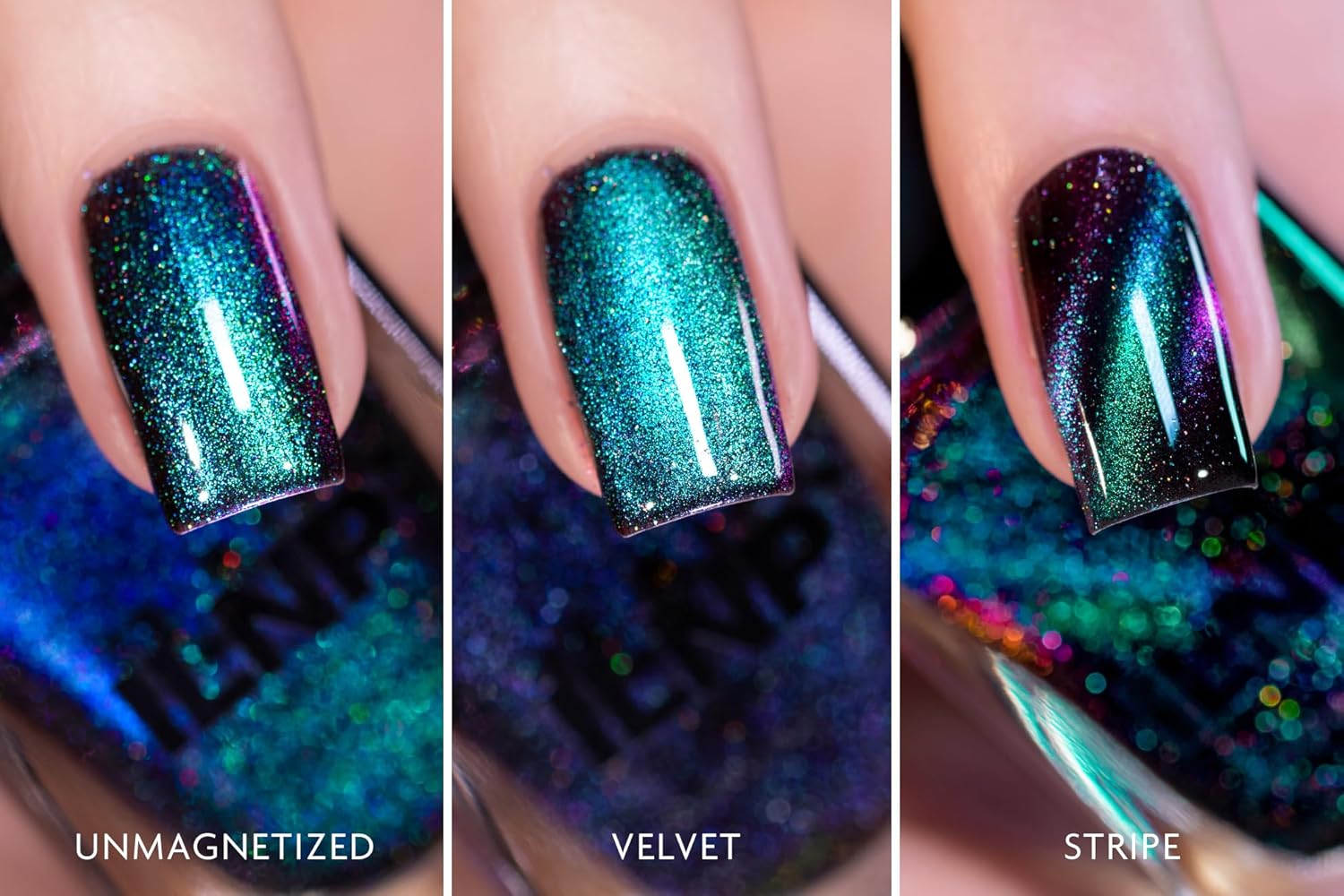 ILNP Deep Space - Teal to Purple Magnetic Holographic Nail Polish - Image 8