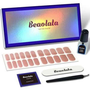 Nail Polish Strips - 44 Wraps, Stickers, Gel Strips, Easy Apply & Remove, Long Lasting, Salon Quality (Nude Pink)