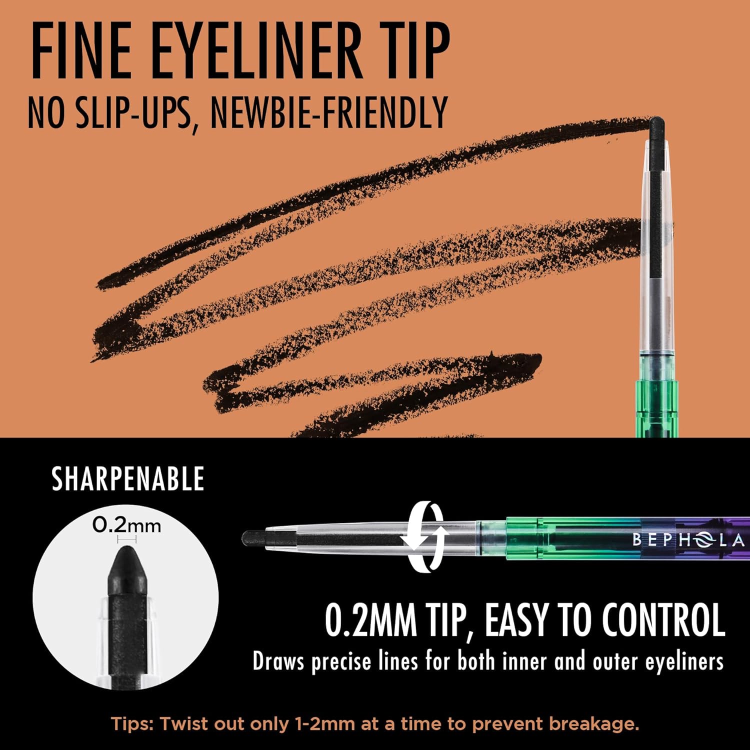 BEPHOLAN Black Eyeliner Pencils,Waterproof Gel Eyeliner Pencil Black Waterline Eye Liner Pen for Women Waterproof Smudge Proof Long-lasting (BLACK) - Image 4