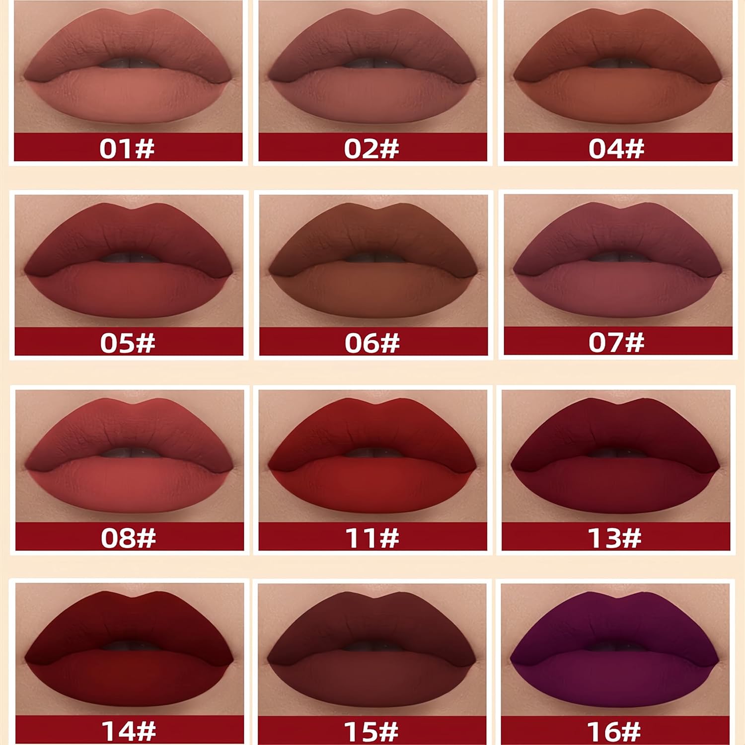 12PCS Matte Liquid Lipstick Set Non-Stick Cup and Not Fade Pigmented Lipstick Long-Lasting Waterproof Velvet Lipgloss Kit Makeup for Girls and Women (Set 01) - Image 2