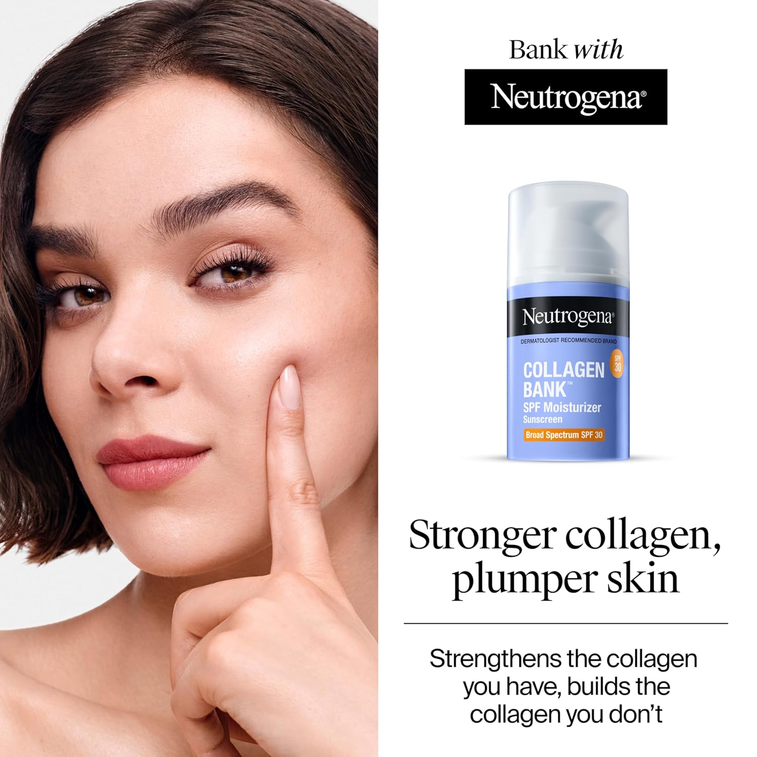 Neutrogena Collagen Bank Face Moisturizer with SPF 30 Sunscreen, Daily Anti-Aging Face & Neck Collagen Cream with Micro-Peptides and SPF, 2 fl. Oz & Trial Size Hydro Boost Facial Cleanser, 0.5oz - Image 3