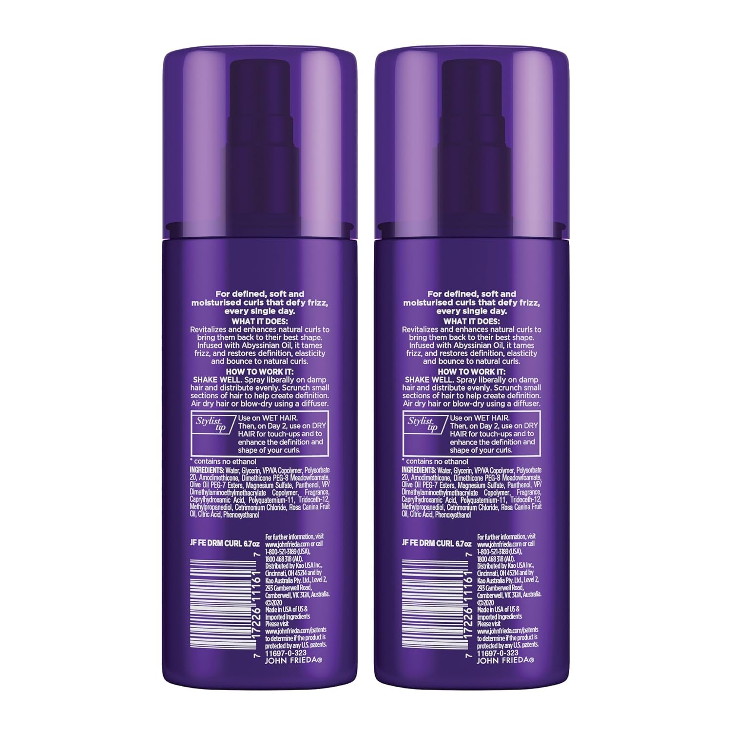 John Frieda Anti Frizz, Frizz Ease Dream Curls Daily Styling Spray for Curly Hair, Magnesium-enriched Formula, 6.7 Oz, Pack of 2 - Image 6