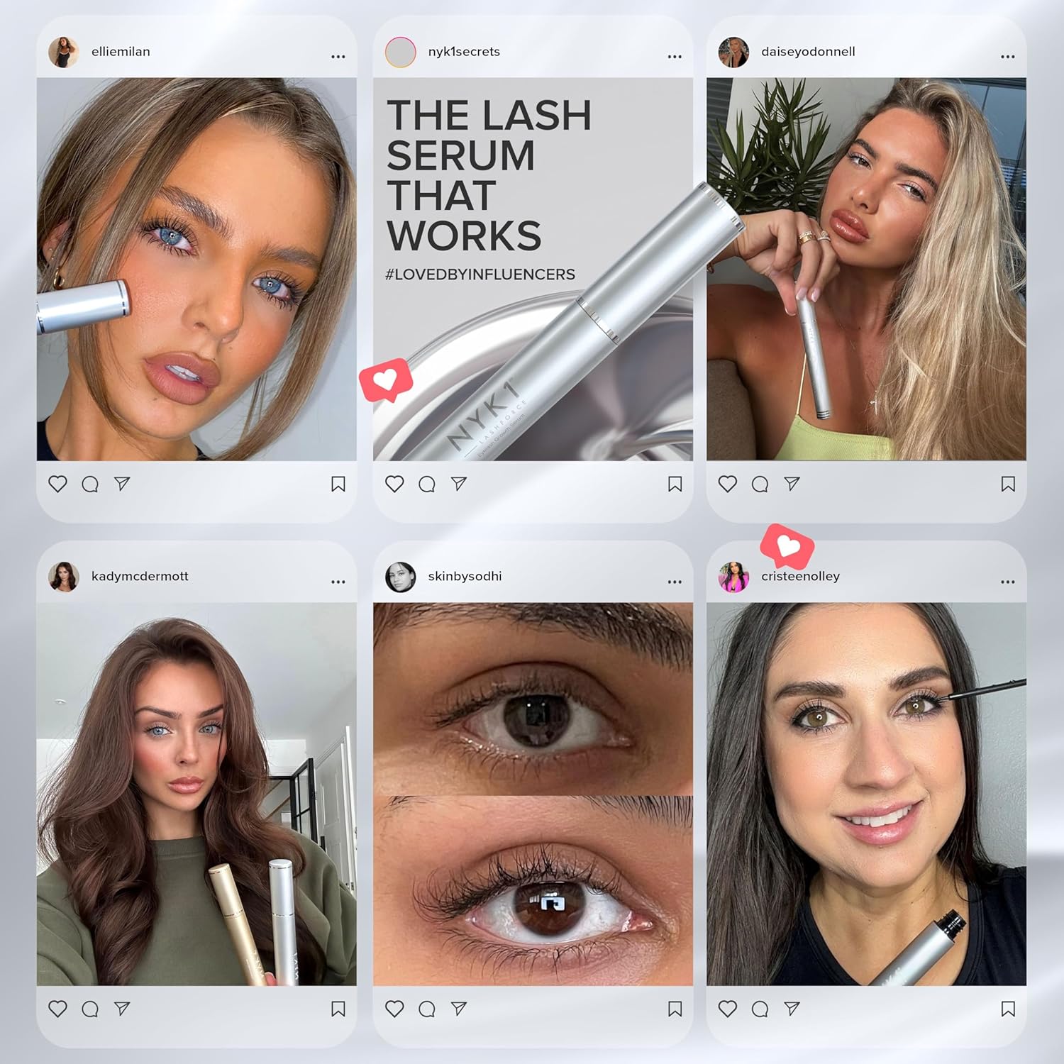 NYK1 CONCENTRATED Lash Serum For Eyelash Growth (3ml) LashForce Eyelash Serum To Grow Lashes Longer And Thicker - Lash Growth Serums For Easy Application And Long Lasting Results For Fuller Eyelashes - Image 3