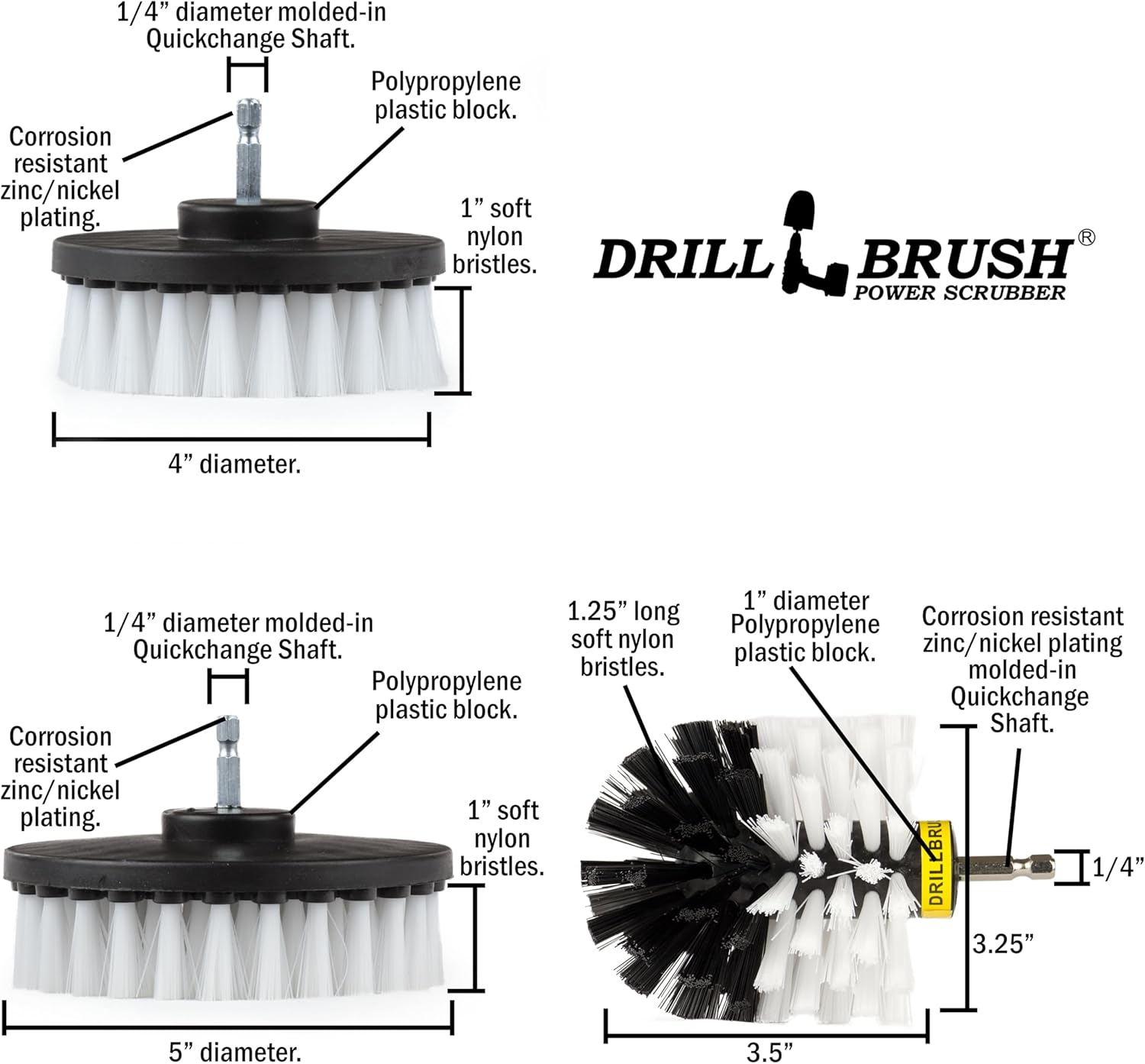 Drill Brush Ultimate Automotive Cleaning Kit with Extension - Truck Accessories - Glass, Upholstery, Seats, Window, Interior, Wheel, Carpet Cleaner - Car Mats - Spin Brush - Motorcycle Accessories - Image 6