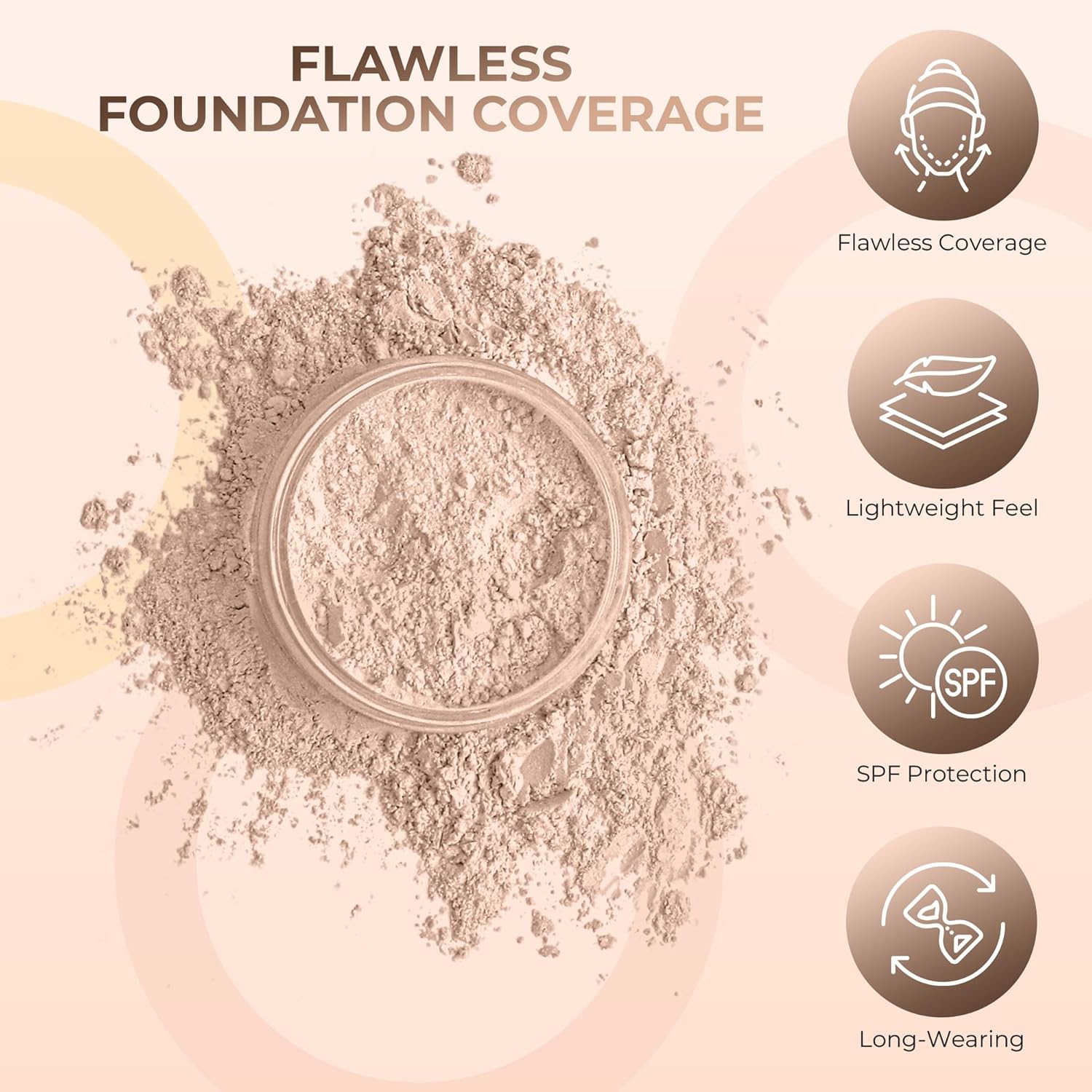4pc Full Size Kit (Light) Mineral Makeup Matte Translucent Loose Foundation + Kabuki Brush + Concealer + Finishing Setting Powder + Bare Face Full Coverage SPF 30 All Skin Types Waterproof - Image 3