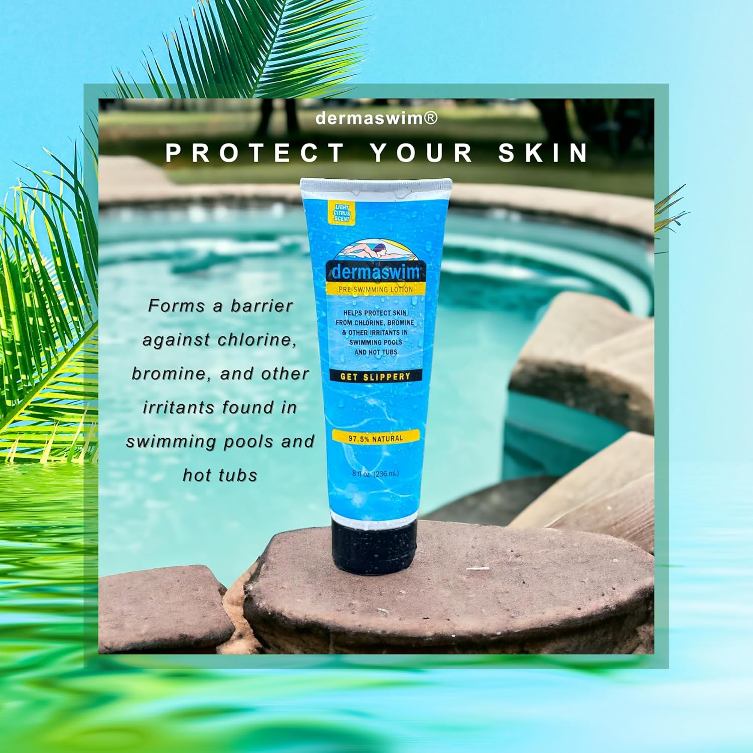 Pre-Swim Lotion for Chlorine Protection – 8 fl oz | 97.5% Natural & Paraben-Free | Vitamin-Enriched with Aloe & Green Tea | Shields & Moisturizes Skin Before Swimming in Pools or Hot Tubs - Image 2