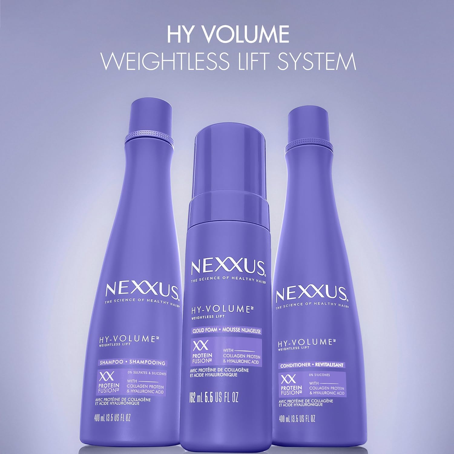 Nexxus Hy-Volume Weightless Lift Cloud Foam Treatment for Flat & Limp Hair, 48 Hours Volume, ProteinFusion with Collagen & Hyaluronic Acid, 5.5 fl oz - Image 8