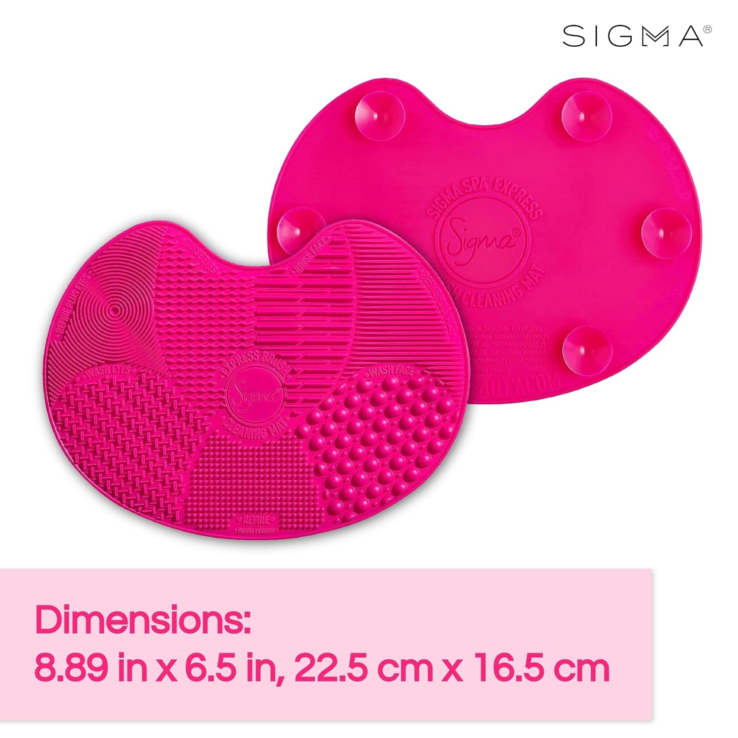Sigma Beauty Makeup Brush Cleaner Mat – Sigma Spa Express Silicone Makeup Brush Cleaning Mat with Suction Cups for Cleaning Makeup Brushes, Compact Design Fit for Any Travel Makeup Kit (Pink) - Image 8