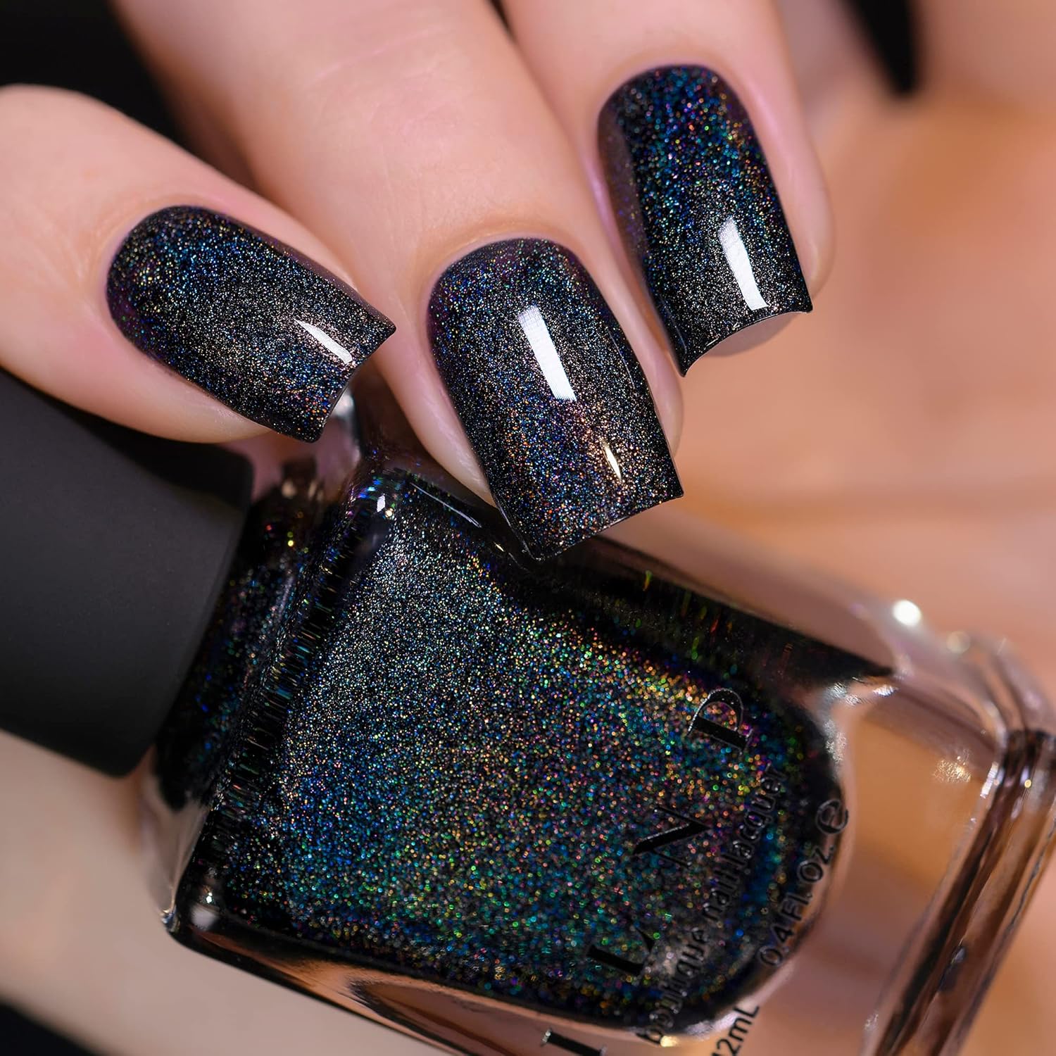 ILNP Black Magic - Deep Black Holographic Nail Polish - Image 3