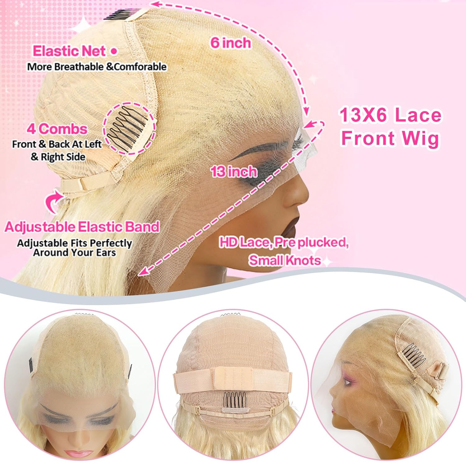 28 Inch 613 13x6 Lace Front Wig Human Hair 200 Density Blonde Wig Human Hair 613 Body Wave Blonde HD Lace Front Wigs Human Hair Pre Plucked 613 Lace Frontal Wigs - Image 5