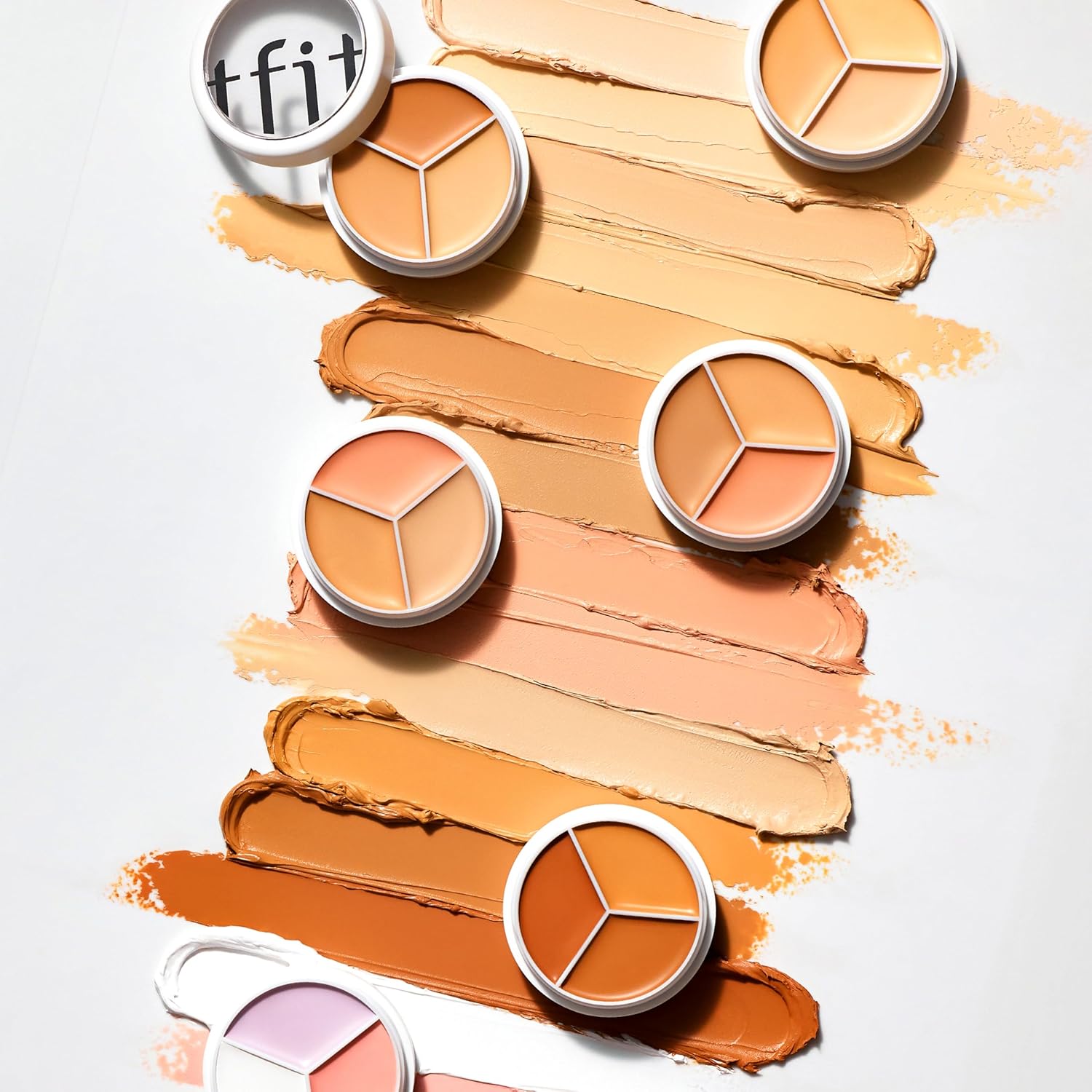 Multi-Use Pot Concealer - Triple Palette | High-Pigmented, Full Coverage & Crease-Proof | Korean Concealer for Dark Circles, Redness & Blemishes (01 Neutral, 0.52 Oz) - Image 7
