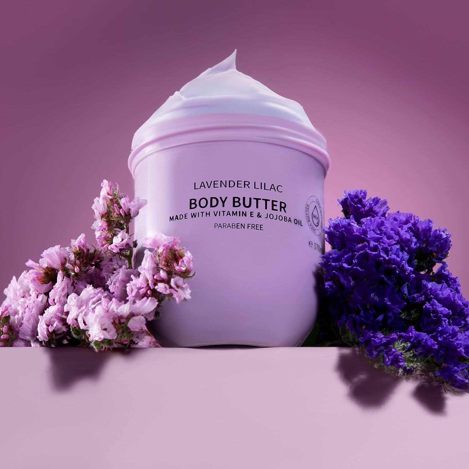 Lavender Lilac Body Butter - Shea Cream with Jojoba Oil & Vitamin E - Hydrating Natural Moisturizer for Hands - 5.74 Fl Oz - Image 2