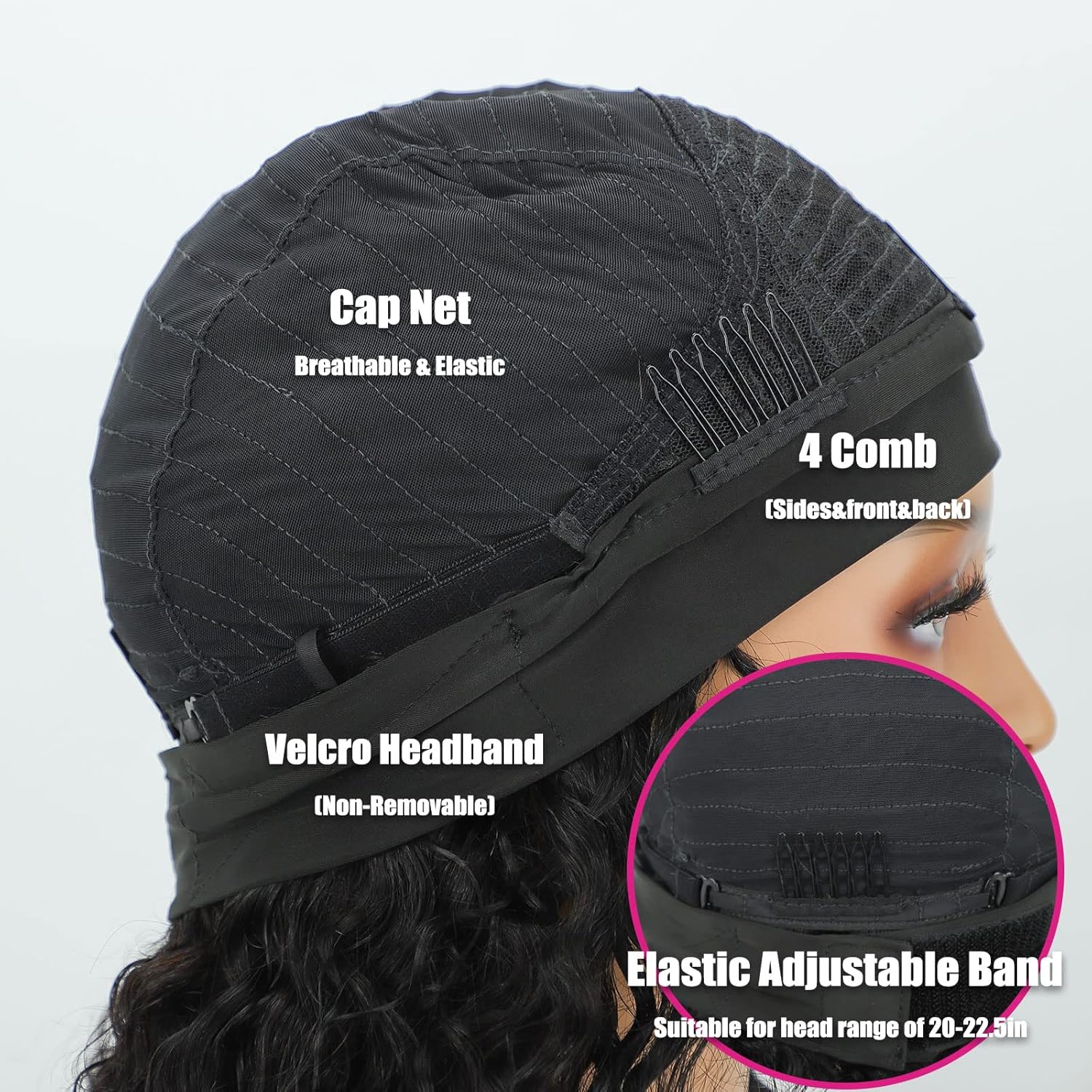 AISI QUEENS Headband Wig Human Hair For Black Women Curly Wigs Glueless Human Hair Short Curly Headband Wigs (12 Inch, Curly Headband Wigs) - Image 4