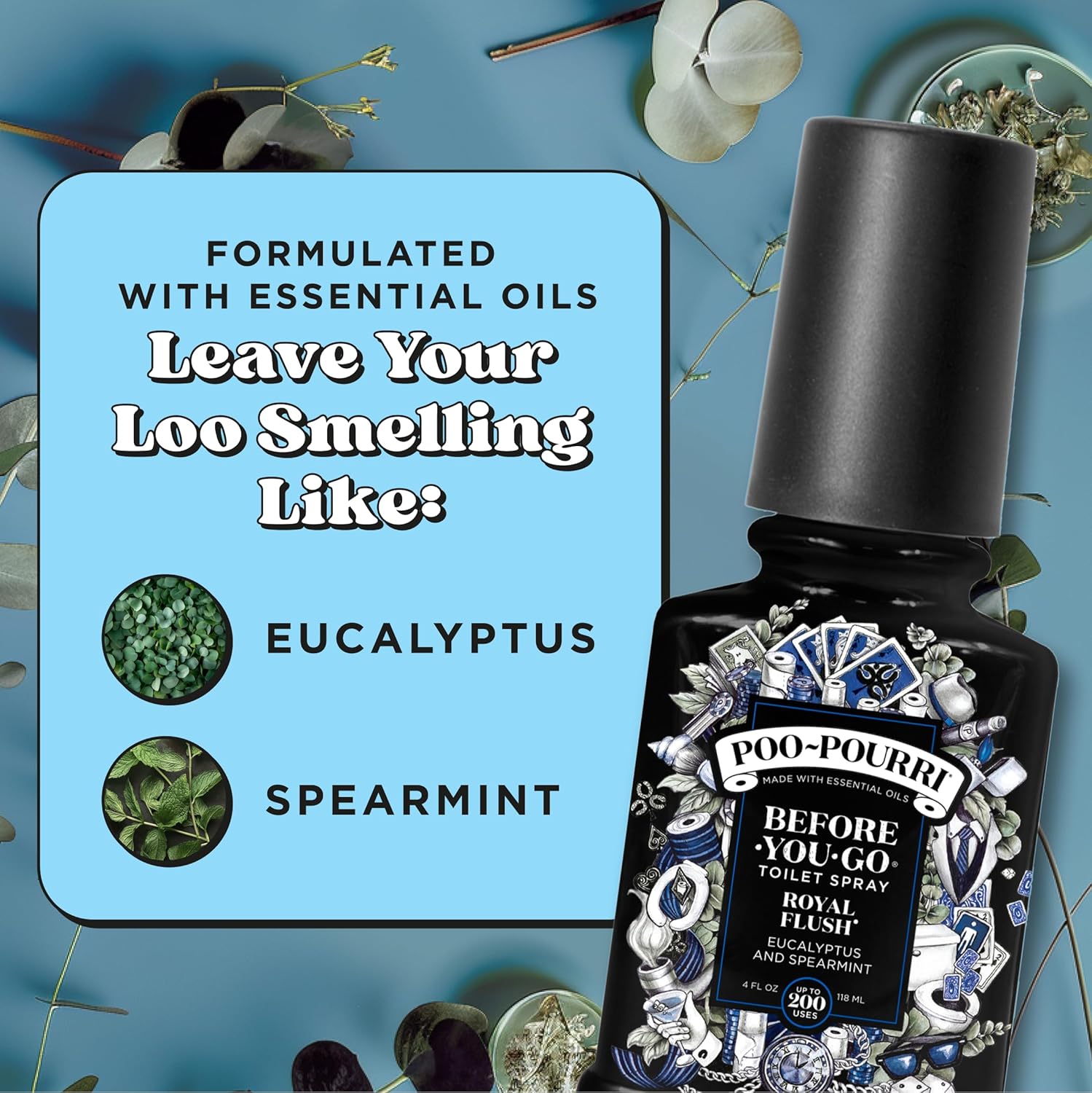 Poo-Pourri Before-You-Go Toilet Spray, Royal Flush, 2 Fl Oz - Eucalyptus and Spearmint - Image 8