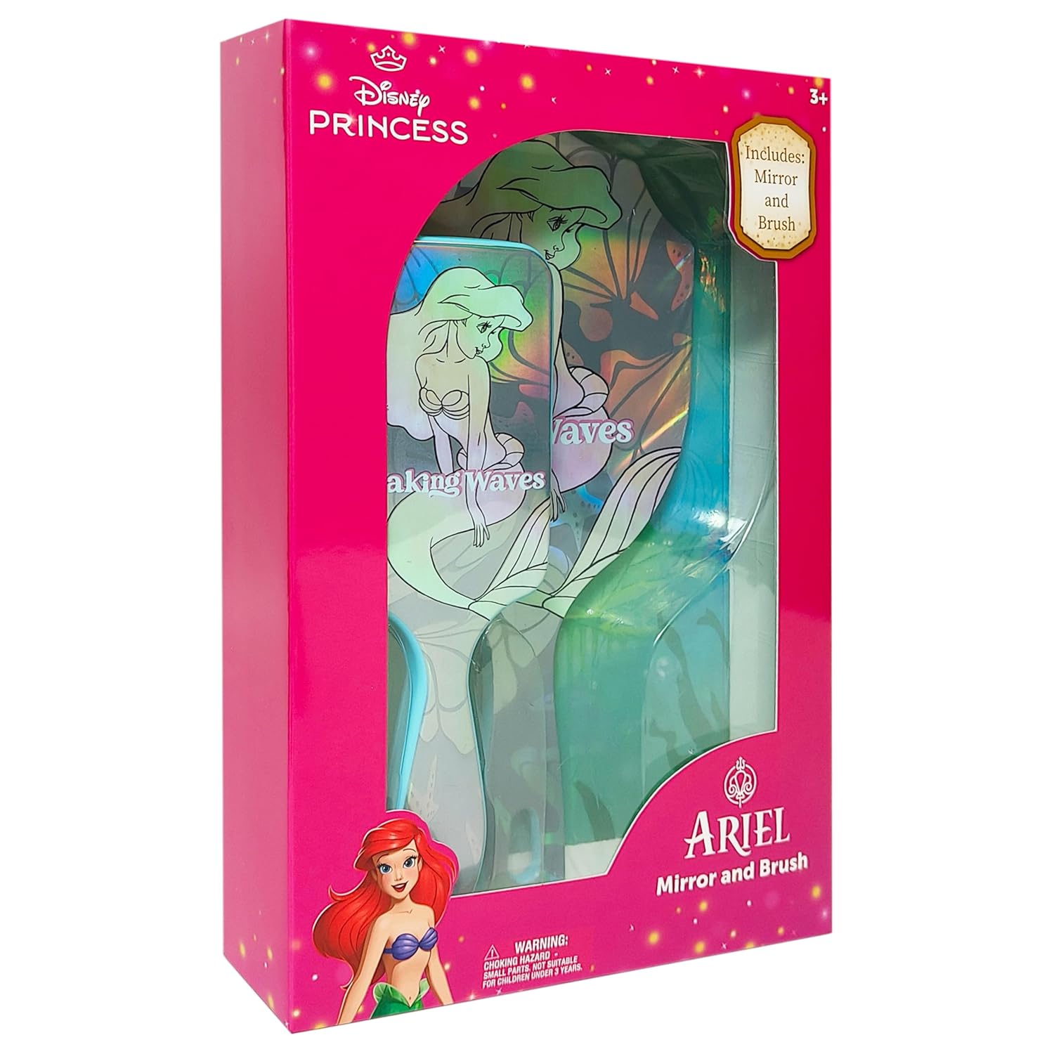 LUV HER Disney Princesses Spa Set for Girls Age 3+ - Includes Paddle Hair Brush and Hand Mirror featuring Ariel - Imaginative Play and Self-Care - Develops Creativity and Fine Motor Skills - Image 6