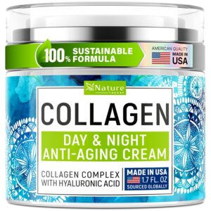 Collagen Cream for Face with Retinol & Hyaluronic Acid - Face Moisturizer for Women & Men - Skin Tightening Firming Cream - Anti Aging Face Wrinkle Cream, Day & Night Moisturizing Facial Cream - 1.7oz