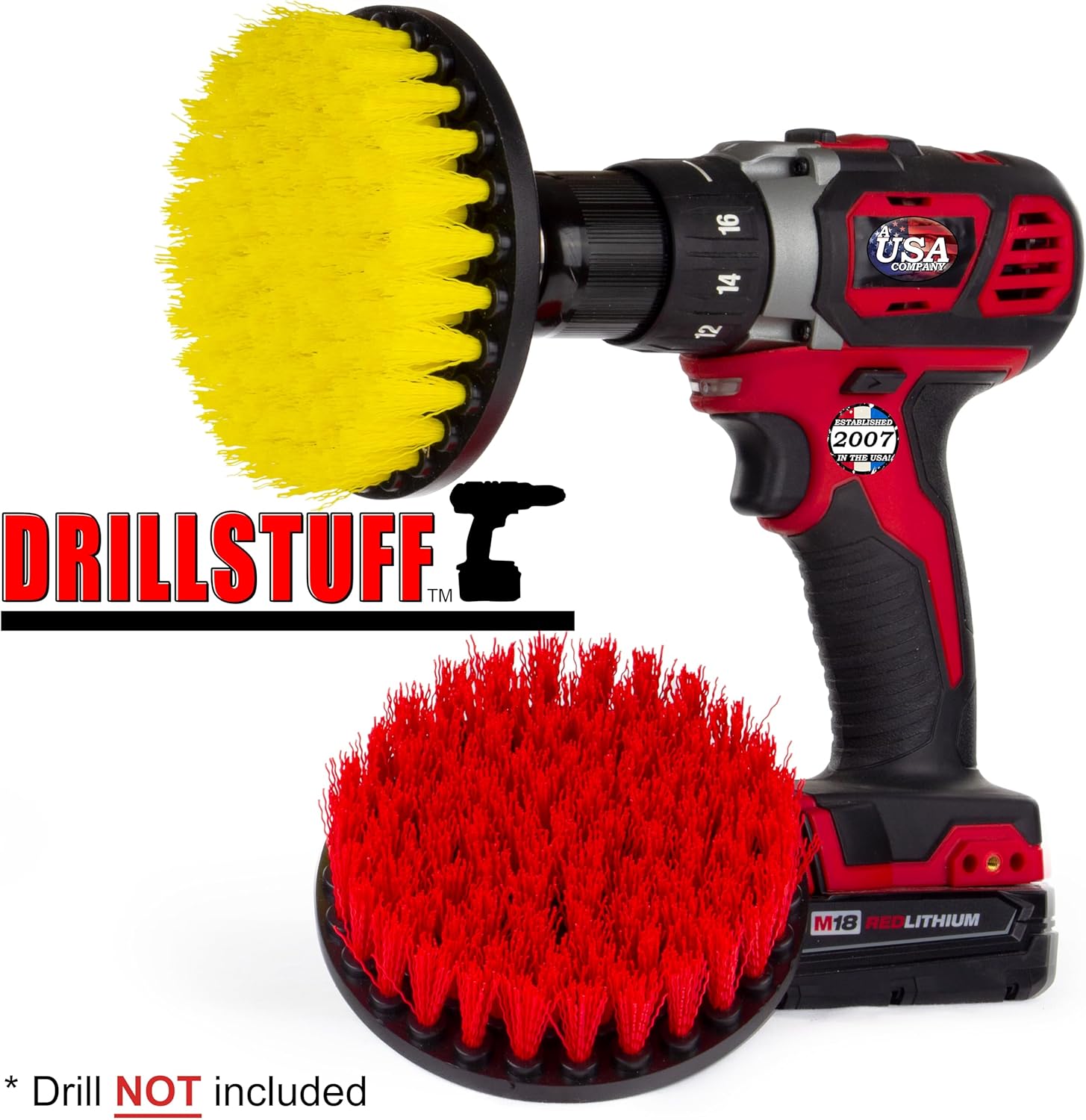 Cleaning Supplies - Drill Brush - Outdoor - Deck Brush - Concrete - Bird Bath - Hard Water Stain Remover - Bathroom Accessories - Shower Cleaner - Bathtub - Bath Mat - Flooring - Tile - Grout Cleaner - Image 7