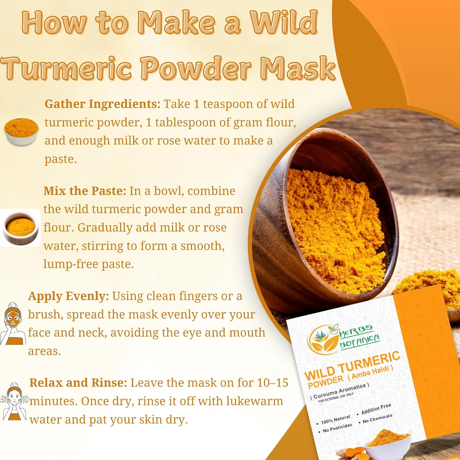 Wild Turmeric Powder 100% Pure & Natural Kasturi Haldi for Face, Skin Care & DIY Beauty Natural Face Mask Powder 2 oz - Image 7