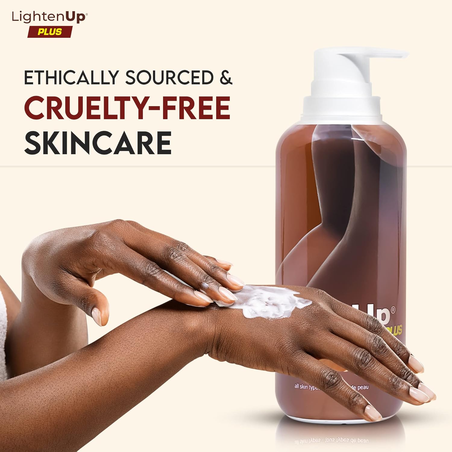 OMIC Lighten-Up Skin Brightening Lotion - 13.5 Fl oz / 400ml - Moisturizing, Hydrating Body Lotion for Body, Knees, Elbows, Hands, Underarms, with Jamaican Castor Oil and Shea Butter - Image 5