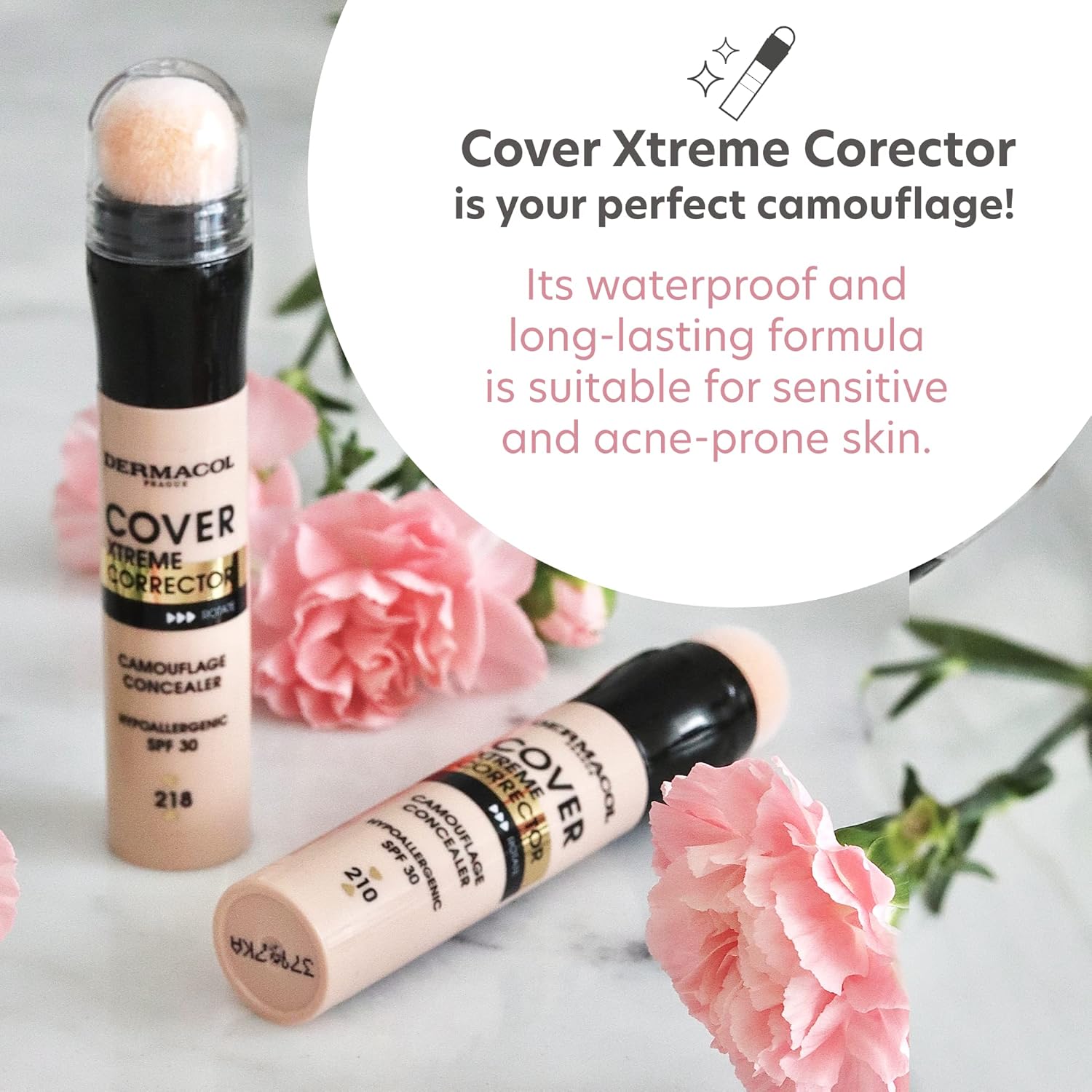 Dermacol - Cover Xtreme Corrector Contour Stick, Long Lasting Non-Allergenic Liquid Contour with SPF30, High Coverage Light Formula Corrector Concealer Makeup for Acne-Prone Skin No. 2 (208) - Image 6