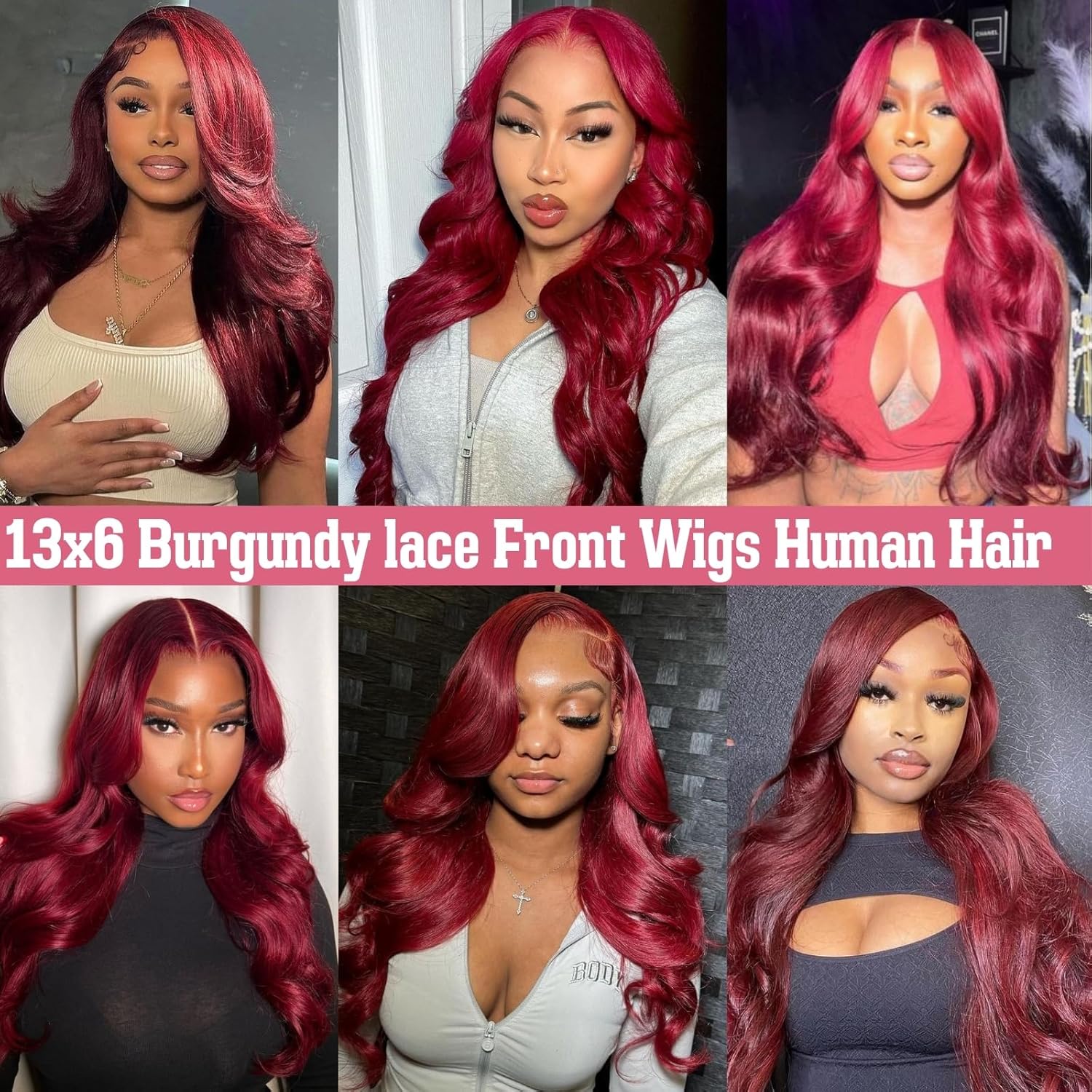 99j Burgundy Lace Front Wigs Human Hair 13x6 Hd Body Wave Lace Frontal Wigs Human Hair Pre Plucked 180 Density Glueless 99j Burgundy Red Wig Human Hair Colored Wigs for Women with Baby Hair 26 Inch - Image 7