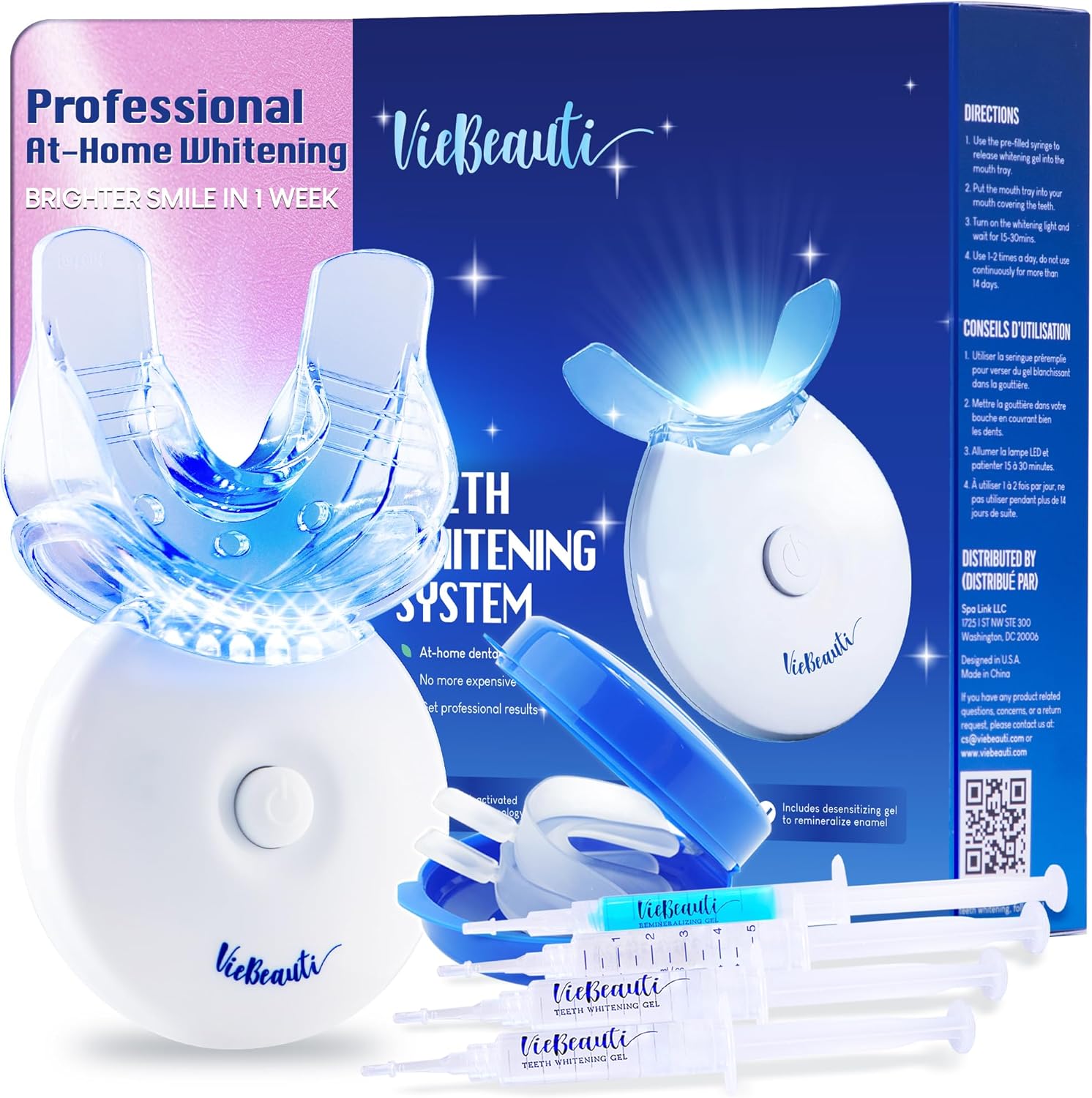 VieBeauti Teeth Whitening Kit with LED Light: Tooth Whitener with 35% Carbamide Peroxide, Remineralizing Gel, Mouth Trays and Tray Case - 10-Minute Timer Enhances Minty Fresh White Smile Mint - Image 9